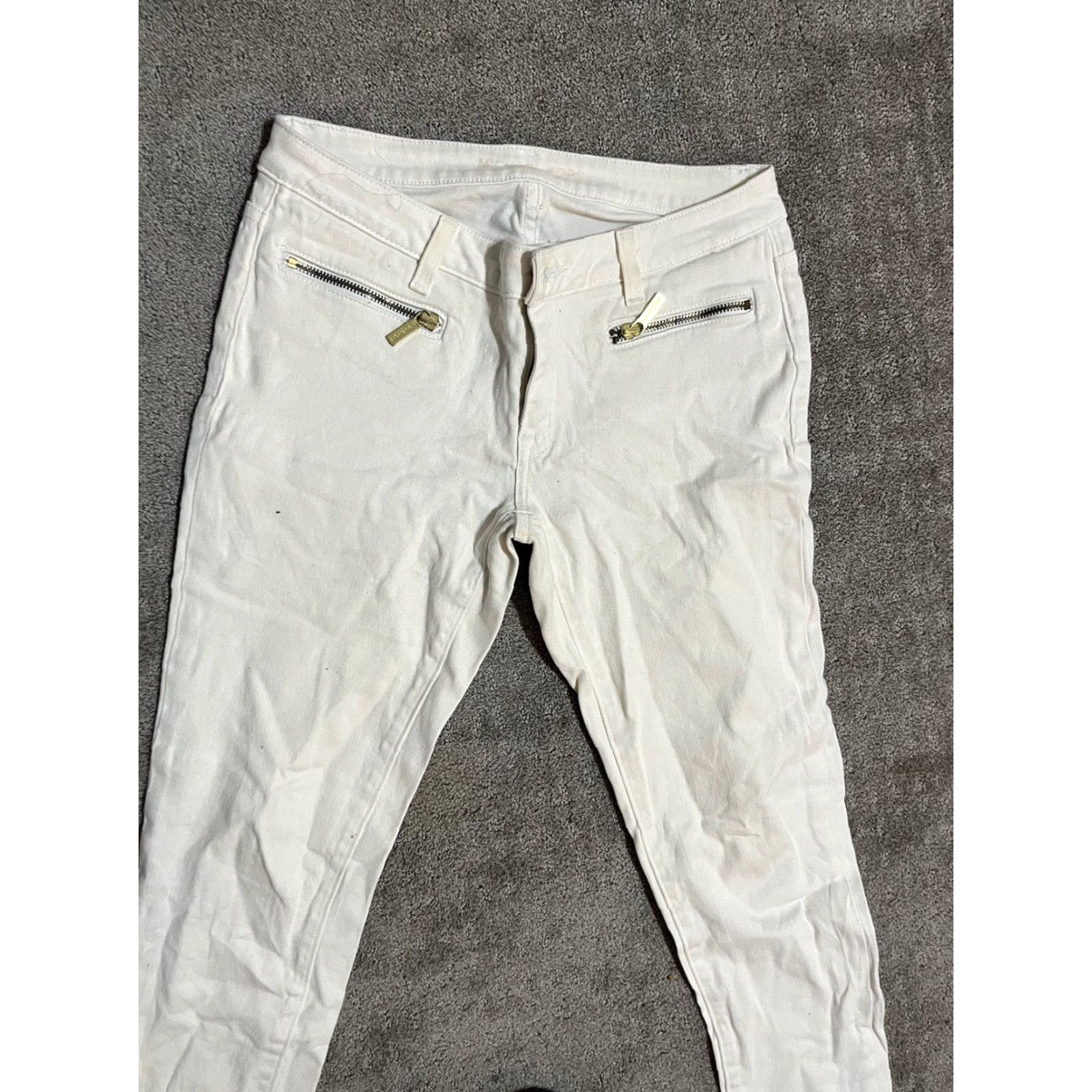 Michael Kors VINTAGE Michael Kors Womens Cropped Jeans Size 6P White Cotton Blend Stretch 5-Pocket Denim Size 28" / US 6 / IT 42 - 4 Thumbnail