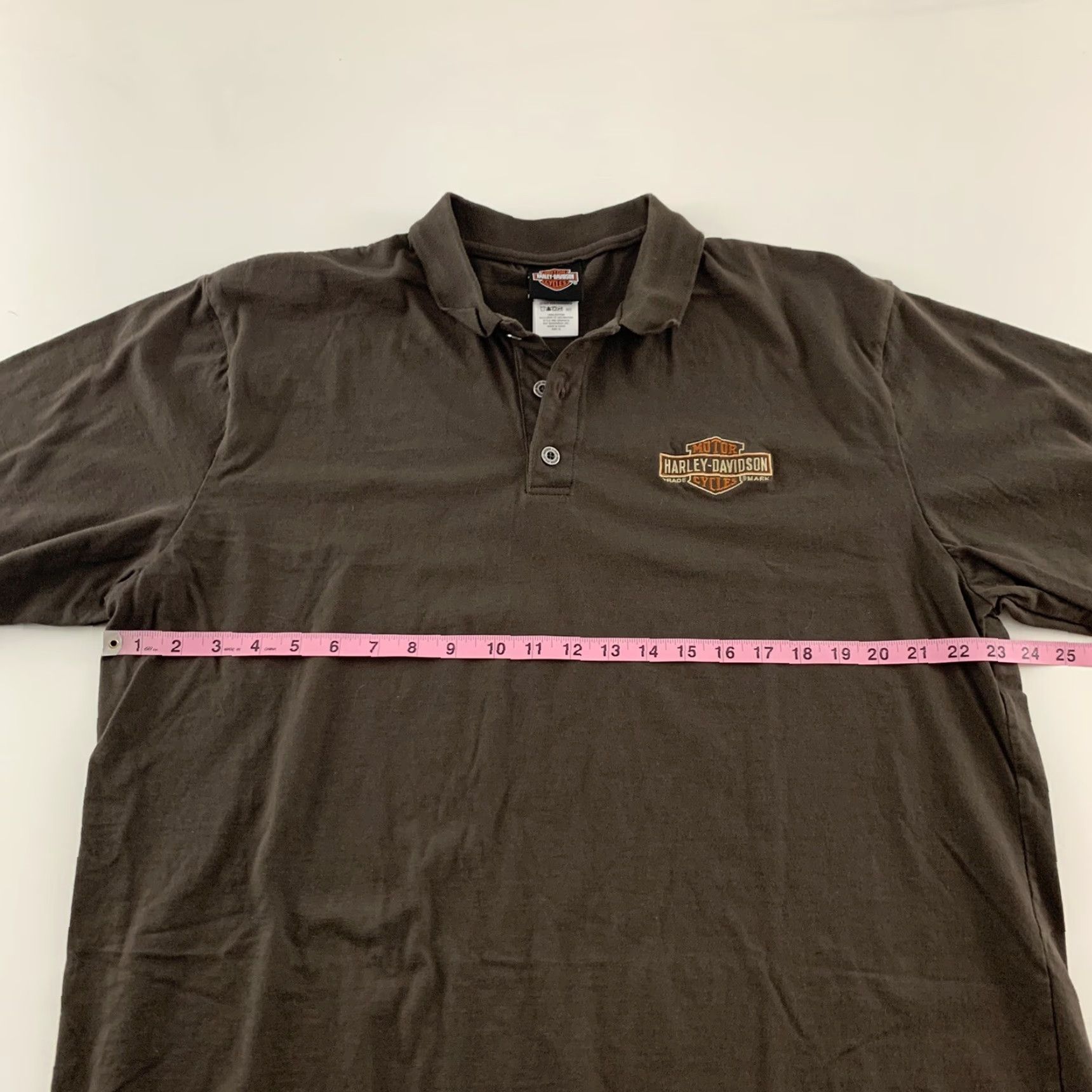 Harley Davidson Harley-Davidson Motorcycle Polo Shirt Men's XL Brown Short Sleeve Button-Up Size US XL / EU 56 / 4 - 5 Thumbnail