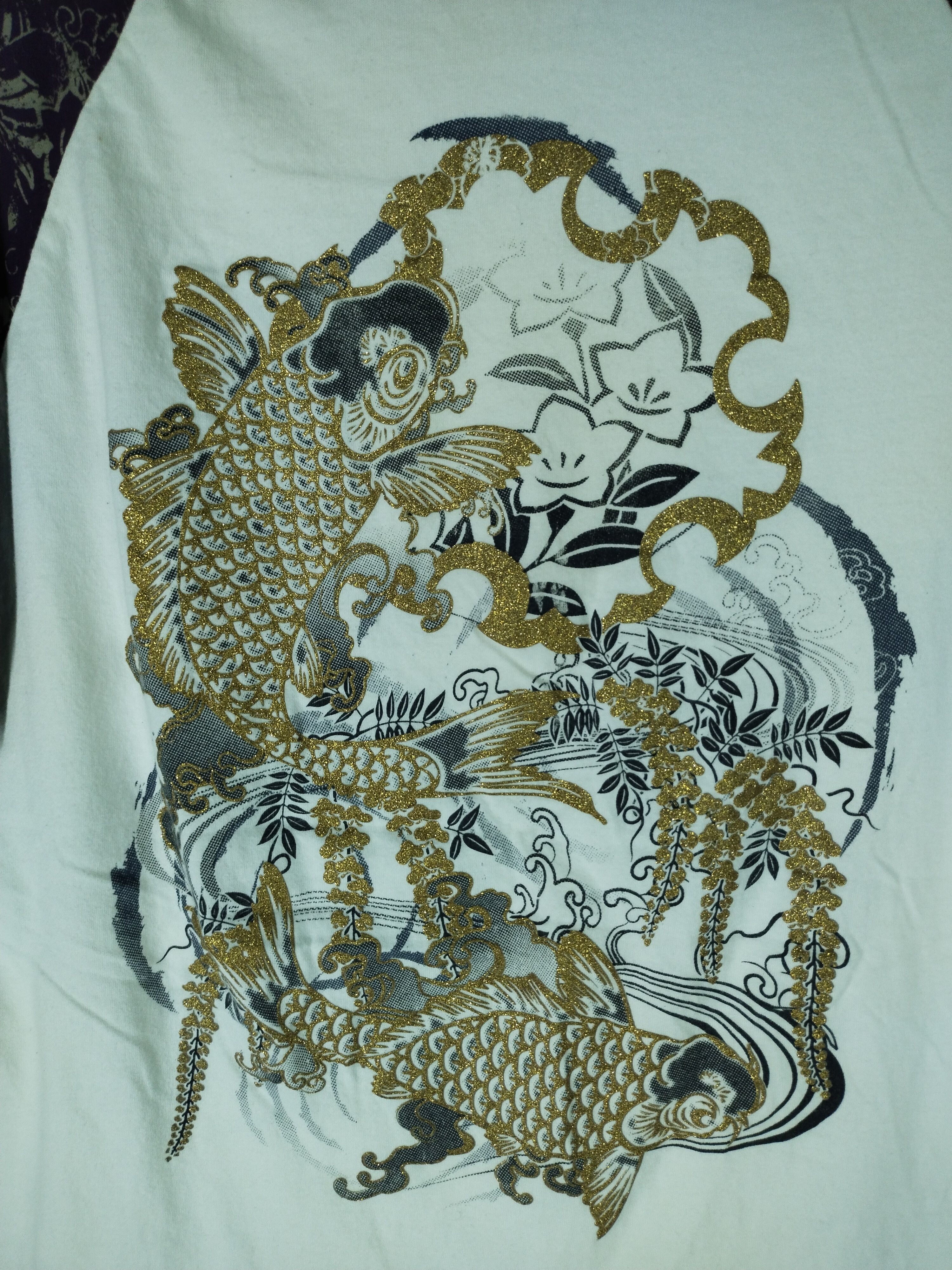 Bullet Noise Vintage Fish Koi Tradisional Design Japanese Sukajan Tee Size US M / EU 48-50 / 2 - 8 Thumbnail