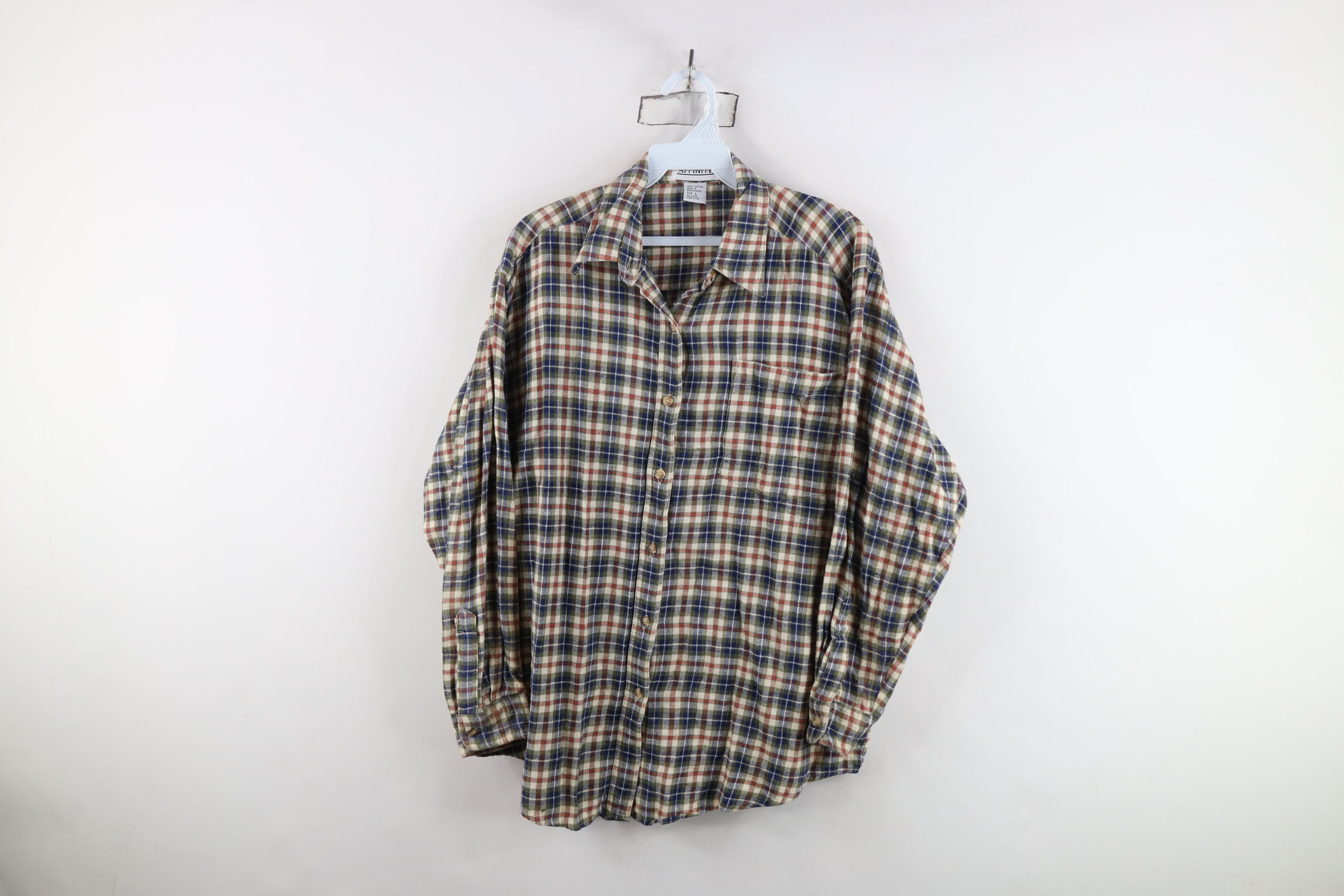 Vintage Vintage 90s Streetwear Flannel Collared Button Shirt Plaid Size L / US 10 / IT 46 - 1 Thumbnail