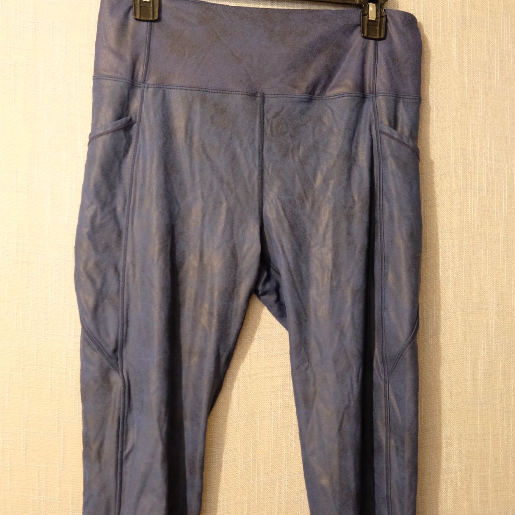 Vintage Zyia Active Cropped Leggings Blue Ruched Cuff Womens 12 Nike Not applicable Size 34" / US 12 / IT 48 - 2 Thumbnail