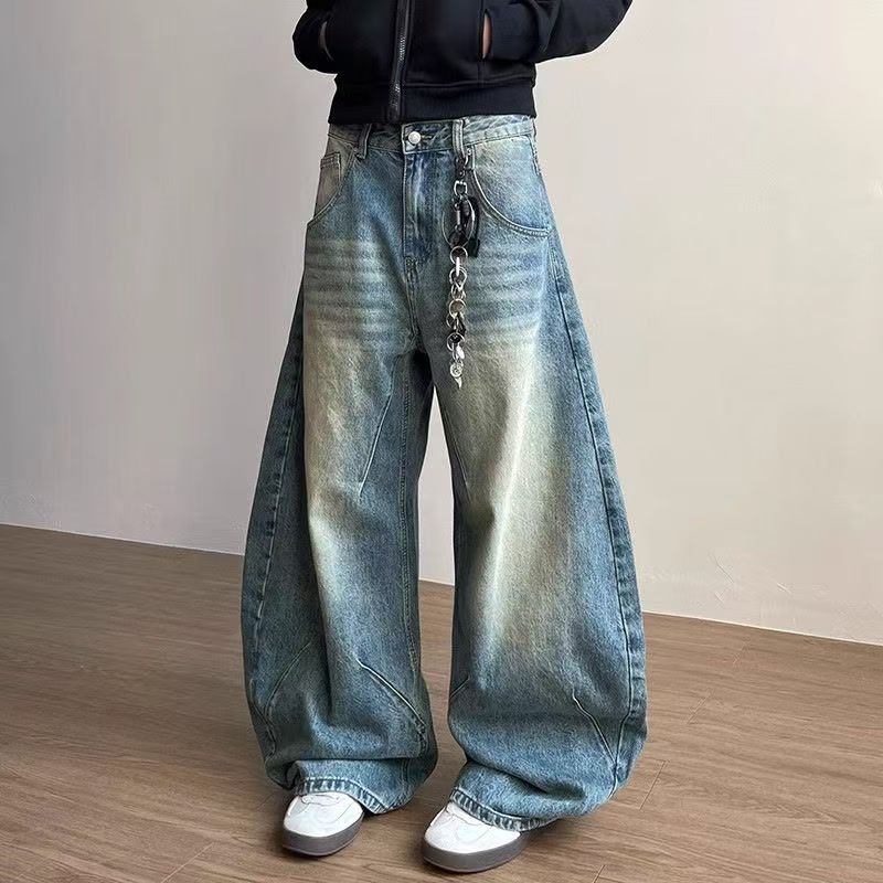 Vintage Men's American washed distressed straight-leg scimitar jeans Size US 32 / EU 48 - 2 Thumbnail