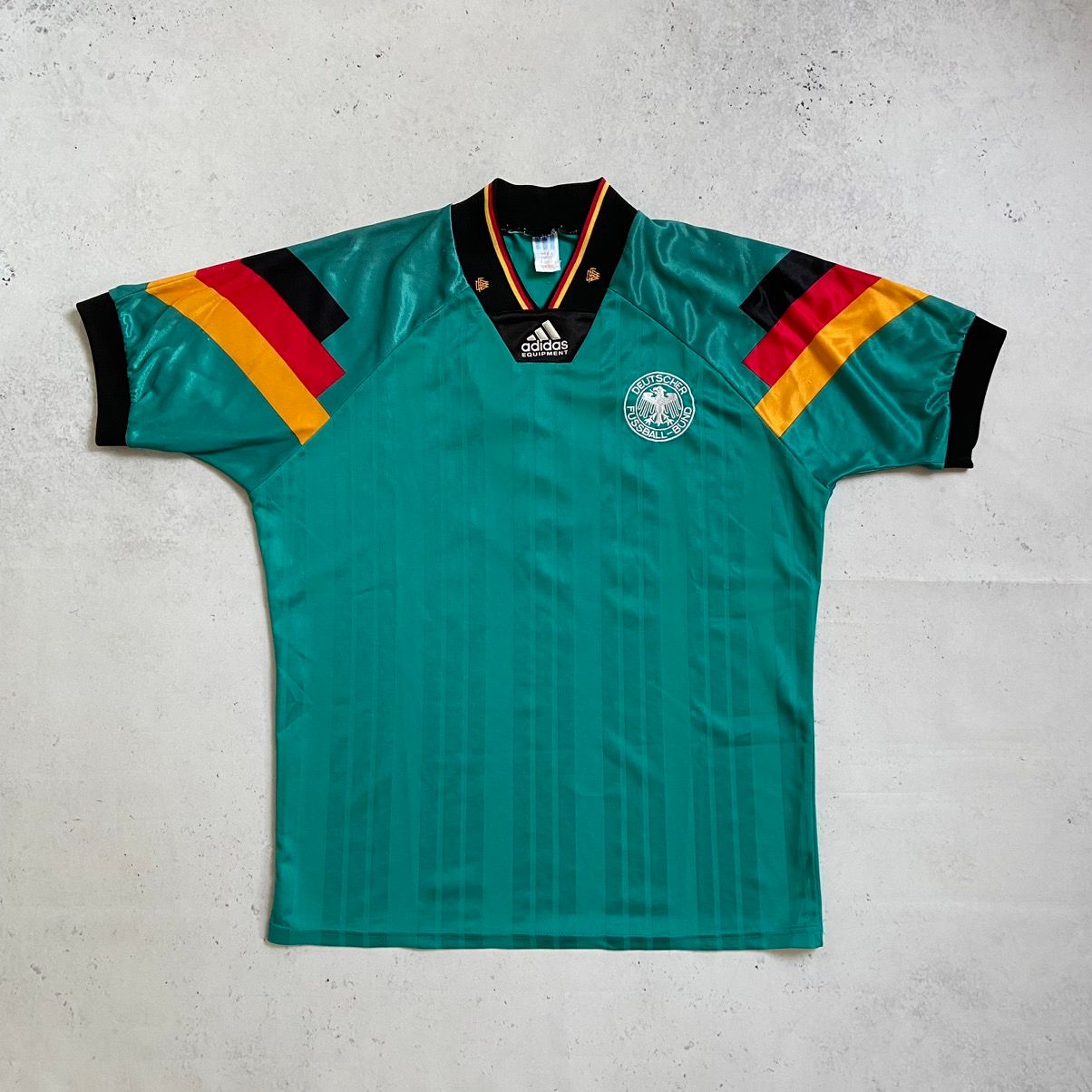 Pre-owned Adidas X Soccer Jersey Adidas Germany 1991-1994 Away Football Shirt Jersey Vintage In Green