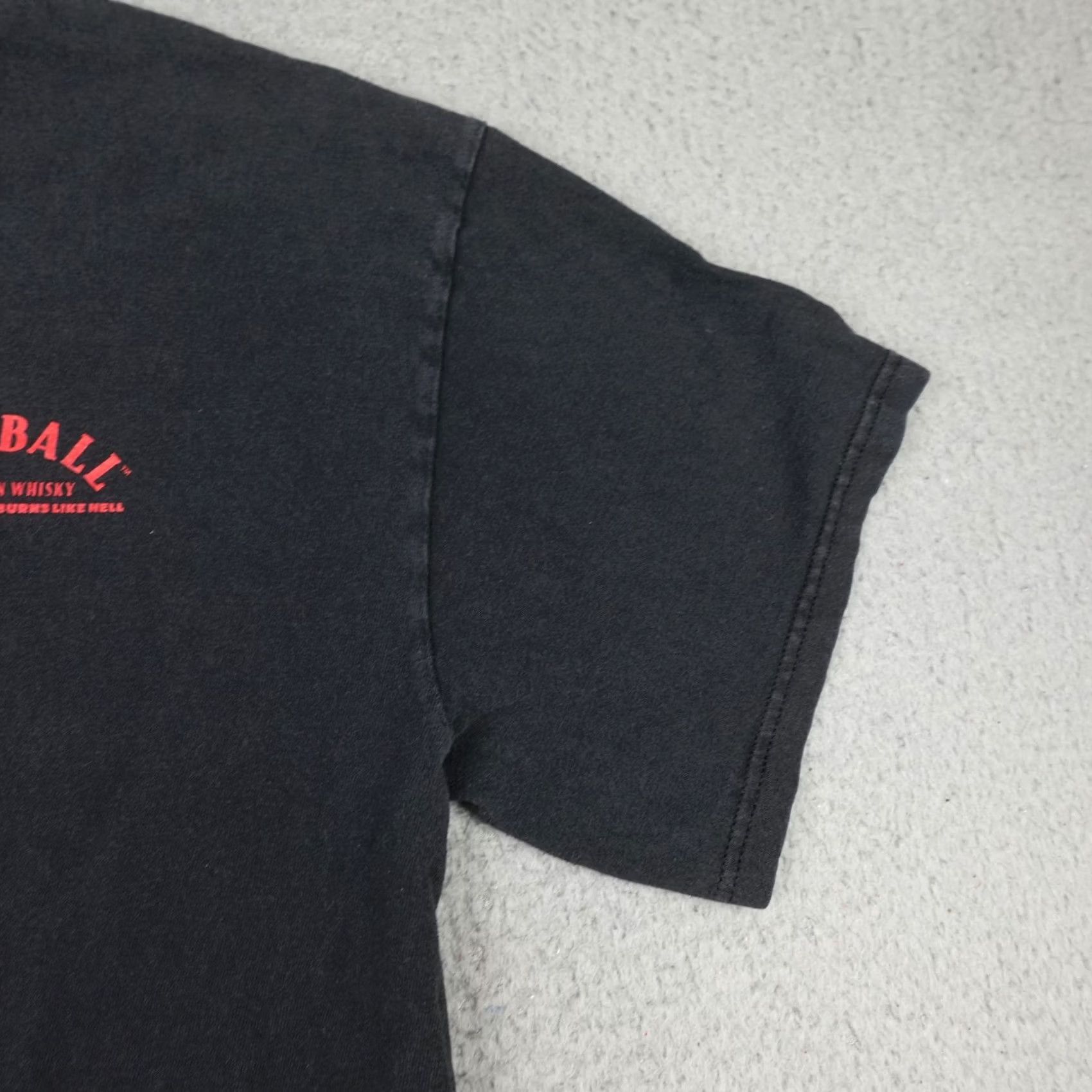 Delta Vintage Fireball Shirt Mens XL Cinnamon Whisky Promo Tee Black Delta Pro Weight Size US XL / EU 56 / 4 - 7 Thumbnail