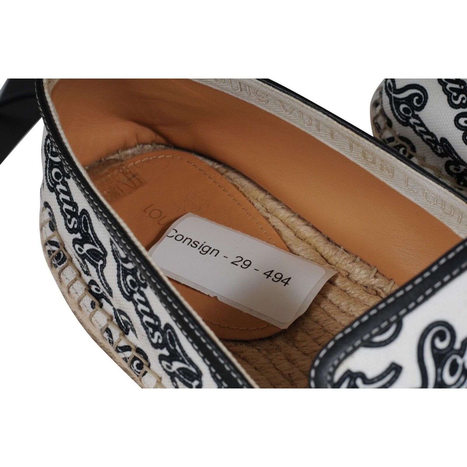Louis Vuitton Logo Espadrilles White Black Size US 11.5 / EU 44-45 - 15 Thumbnail