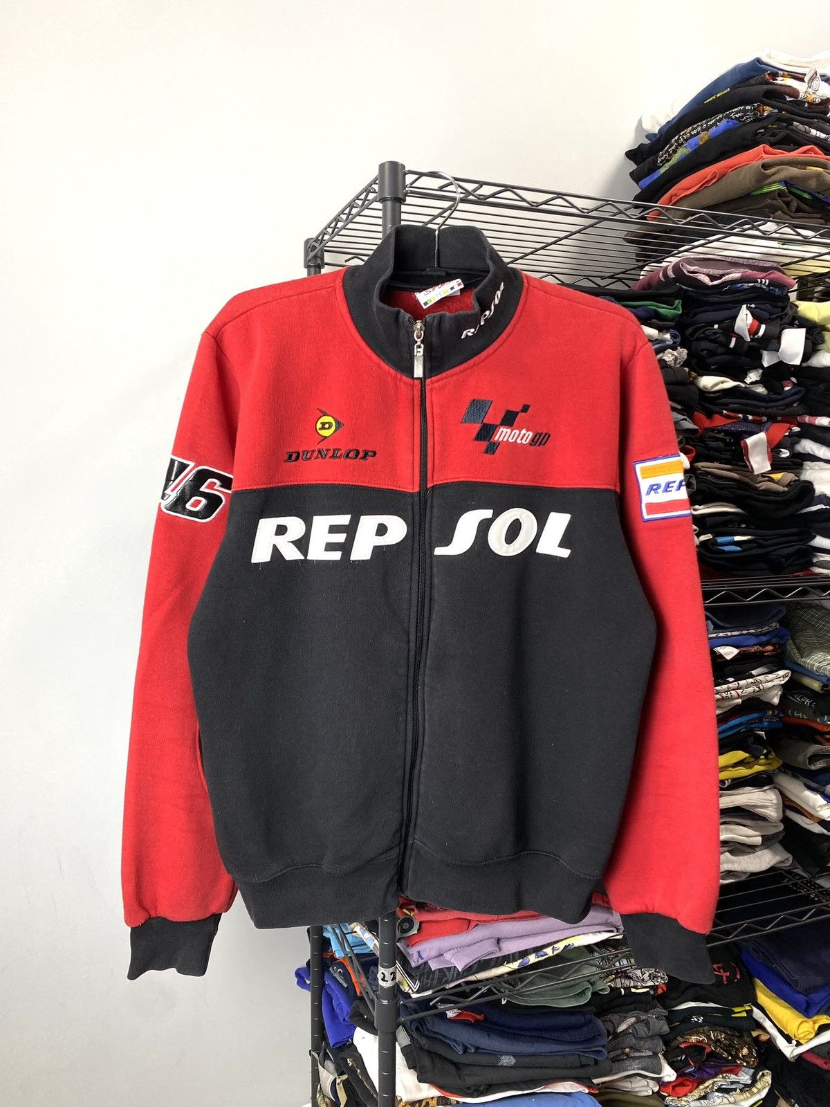 Honda 90’s Vintage Vale 46 Repsol Jacket Sweatshirt Moto GP Size US M / EU 48-50 / 2 - 1 Thumbnail
