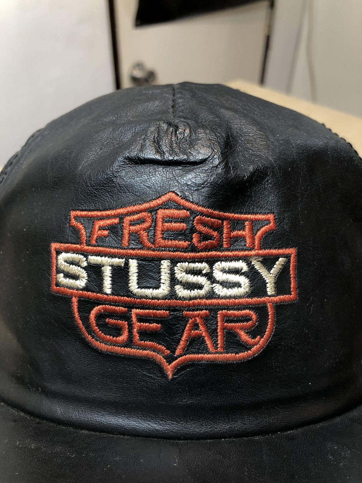 Vtg Stussy Capz Eight Ball Embroidered Snapback Hat Cap Made