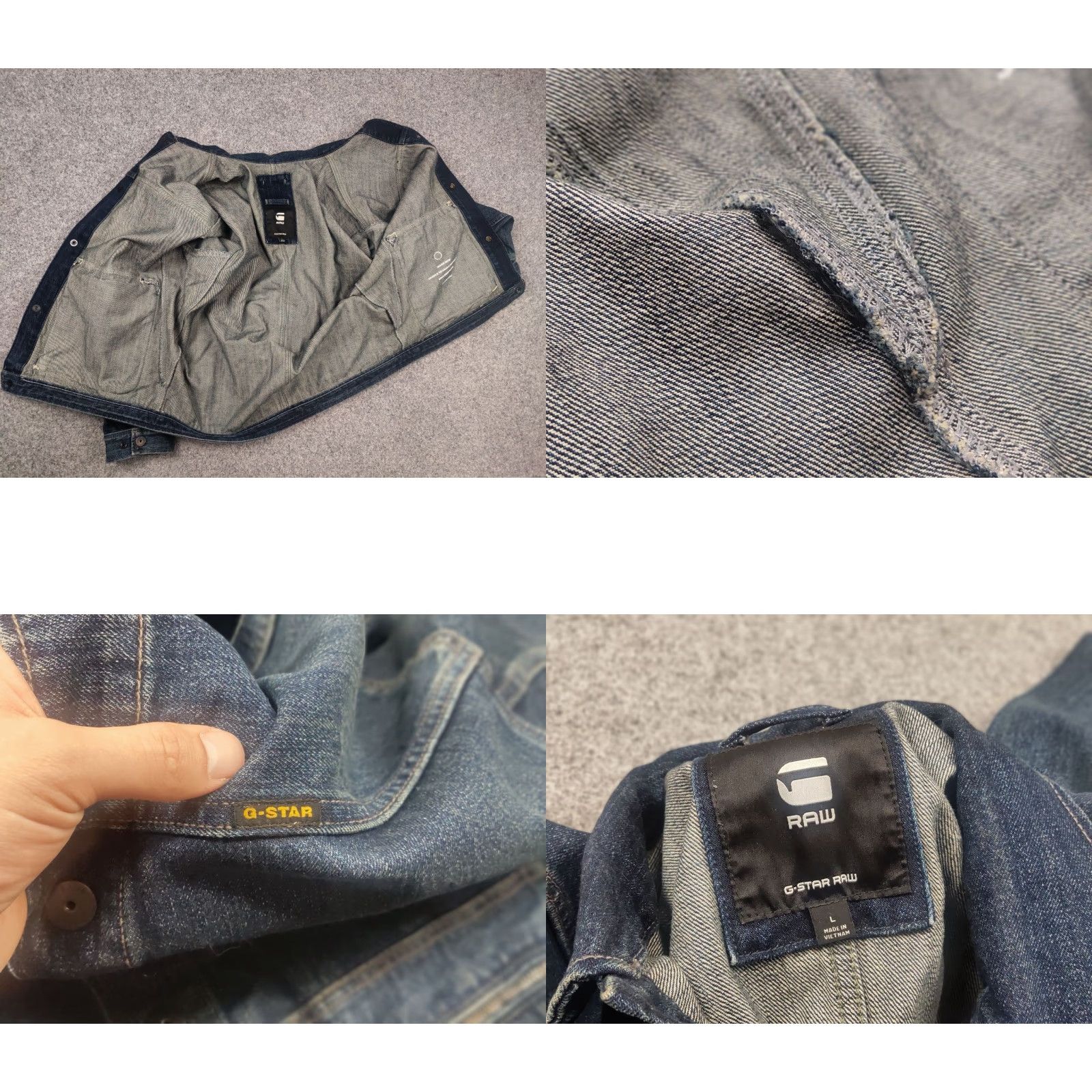 G-Star G-Star RAW Utility Coach Dakota Cargo Pocket Baggy Denim Blue Vintage Jacket Mens L Blue Denim Cargo Pockets Vintage Style Stars 90s Theme Jacket Size US L / EU 52-54 / 3 - 10 Thumbnail