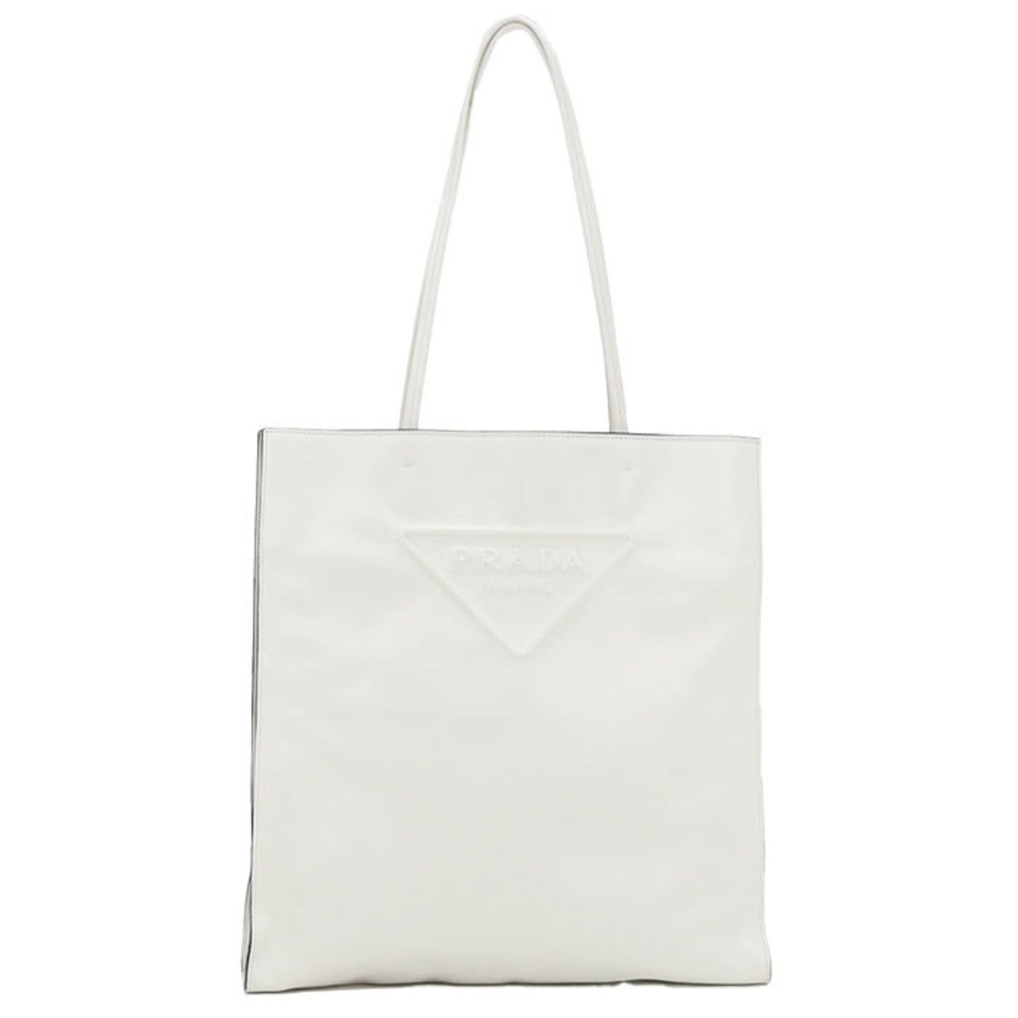 Prada Prada Tote Bag 1BG429 Triangle Logo Women's White Size ONE SIZE - 1 Thumbnail