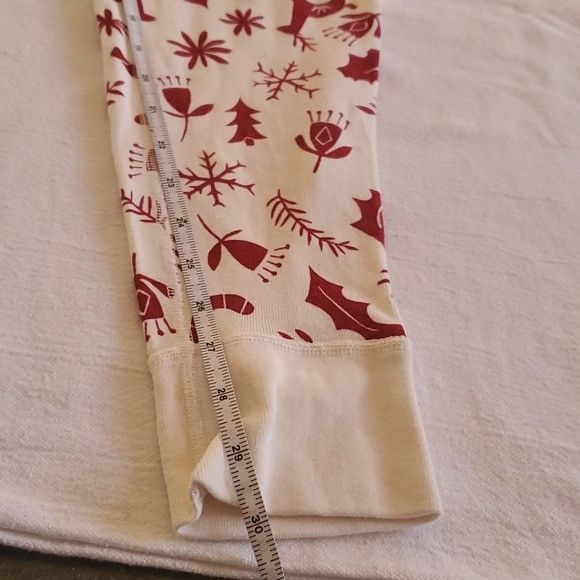 Designer Hanna Andersson Adult Long John Holiday Scandi Cane Pajama S Size 28" / US 6 / IT 42 - 9 Thumbnail