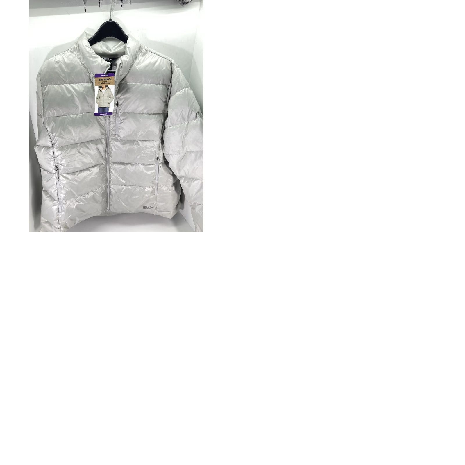 Eddie Bauer Eddie Bauer Down Puffer Jacket Coat Women Size 2XL Silver Full Zip Packable NWT Size XXL / US 16-18 / IT 52-54 - 10 Thumbnail