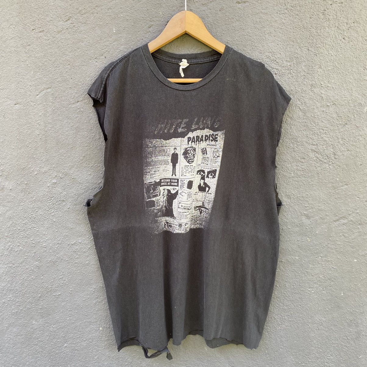 Thrashed Faded White Lung Canadian PUNK ERD GRUNGE TEE