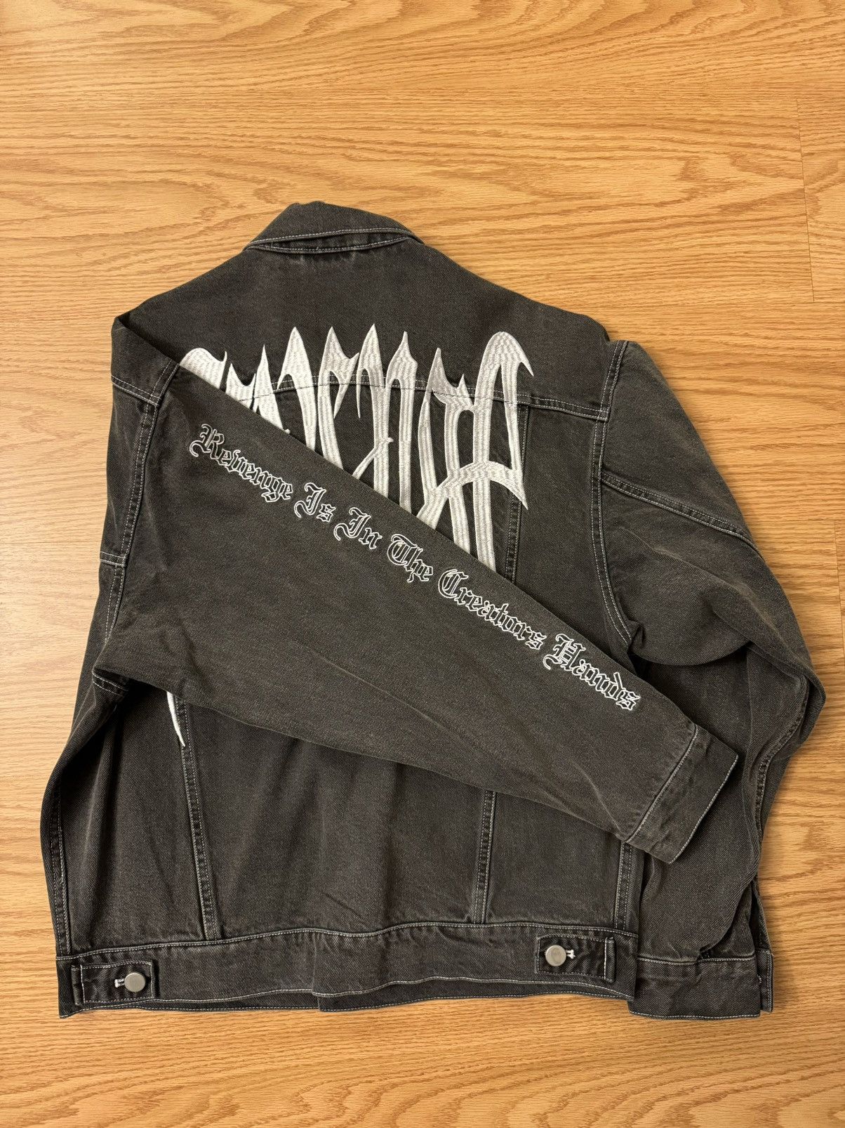 Revenge Revenge Black Embroidered Denim Jacket Size US M / EU 48-50 / 2 - 3 Thumbnail