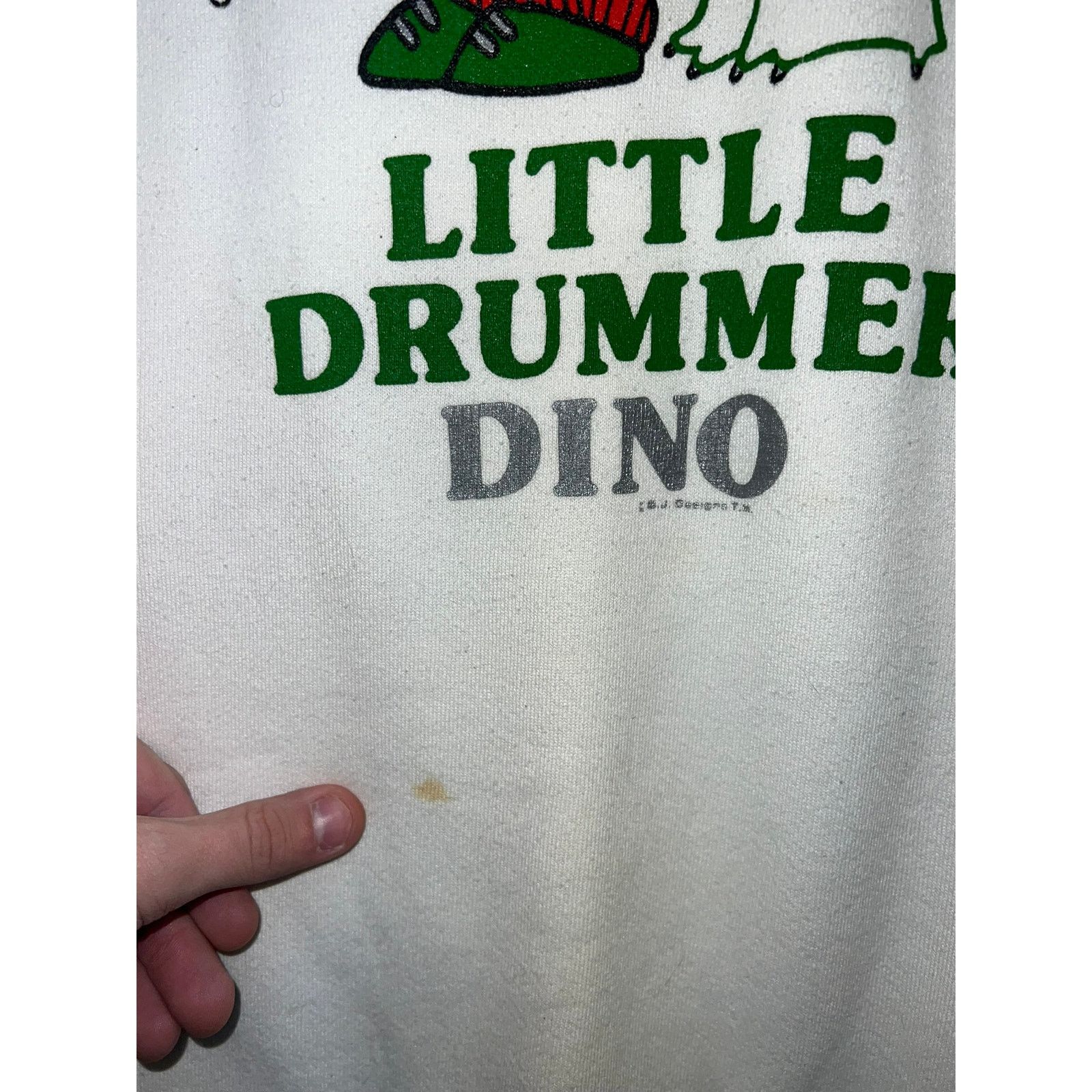 Vintage Vintage Dinosaur Sweatshirt Crewneck Little Drummer Dino 90s Size US L / EU 52-54 / 3 - 4 Thumbnail