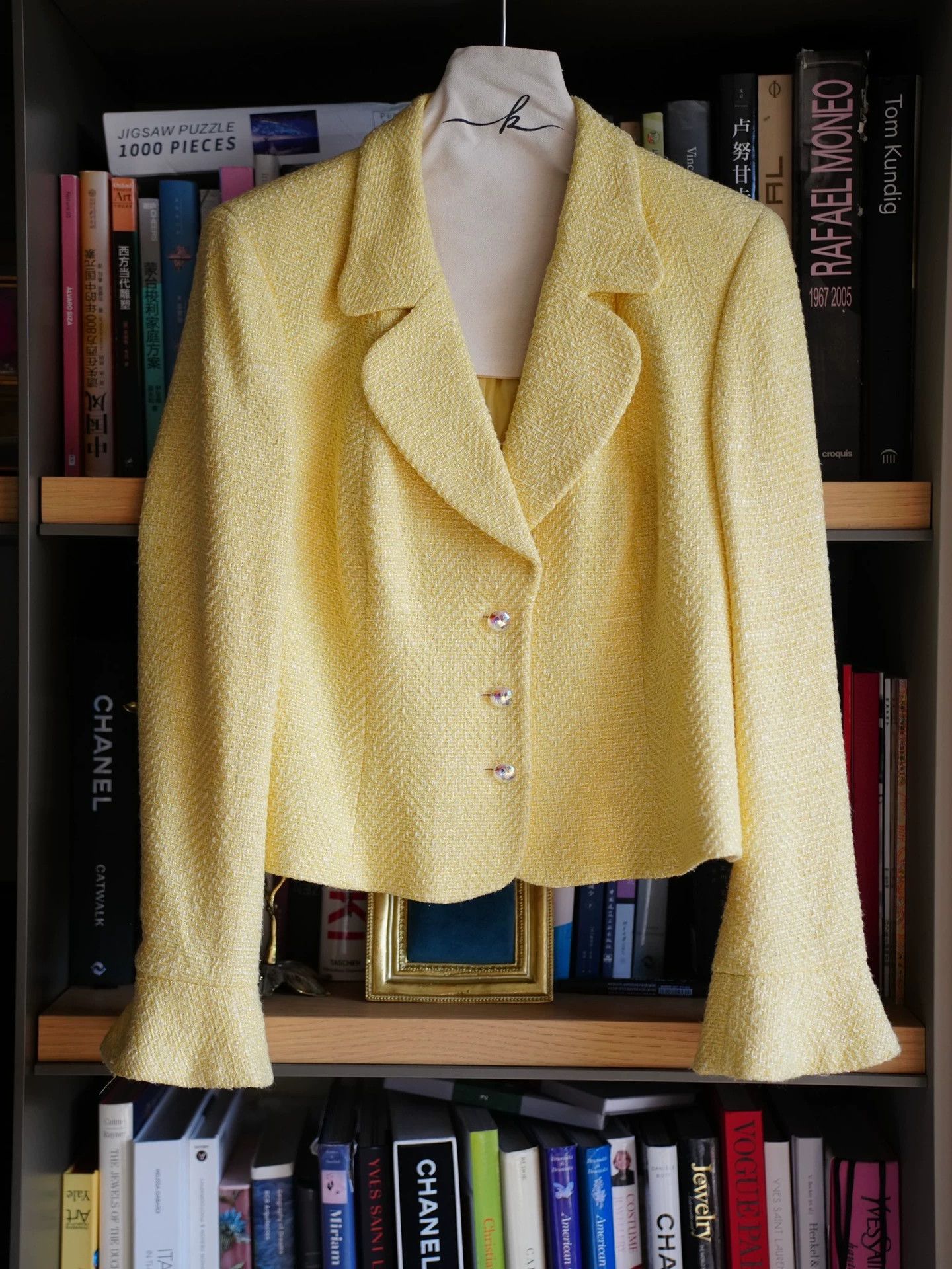 Escada Escada Vintage Pale Yellow Flared Sleeve Blazer 40 Size S / US 4 / IT 40 - 2 Thumbnail