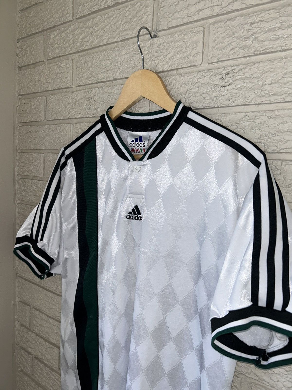 Adidas × Vintage Vintage 90s Adidas Center Logo Retro Striped Soccer Jersey Size US M / EU 48-50 / 2 - 3 Thumbnail