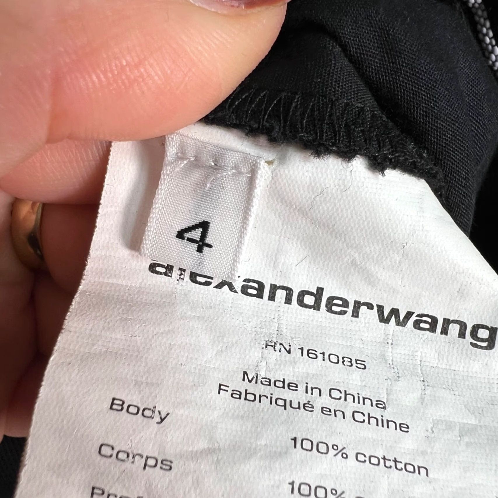 Alexander Wang Alexander Wang Womens Pants Black Cotton High-Waisted Straight Leg Trousers Size 4 Size 27" / US 4 / IT 40 - 3 Thumbnail