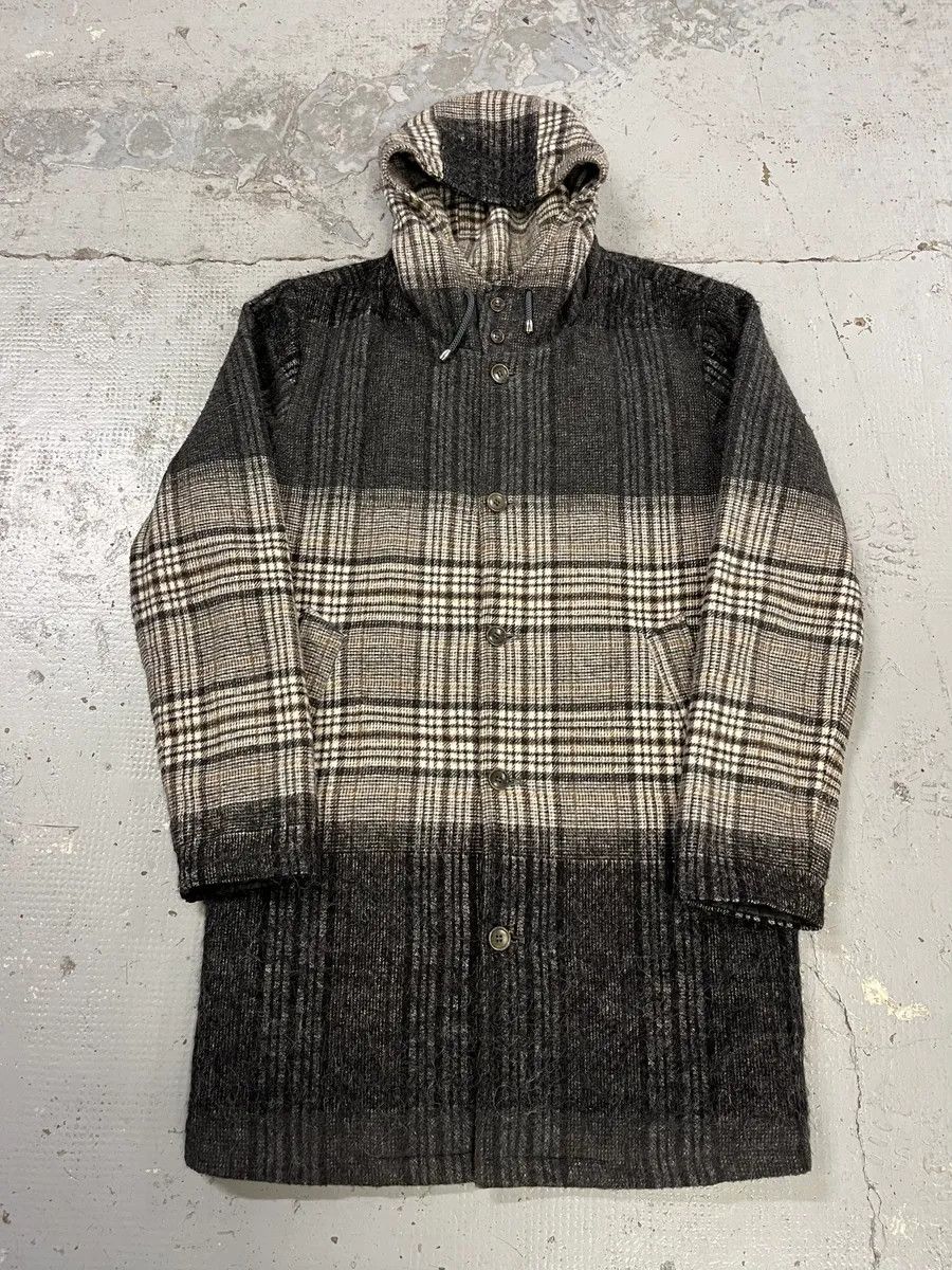 Daniele Alessandrini Daniele Alessandrini Tartan Gradient Grey Long Coat Size US M / EU 48-50 / 2 - 1 Thumbnail