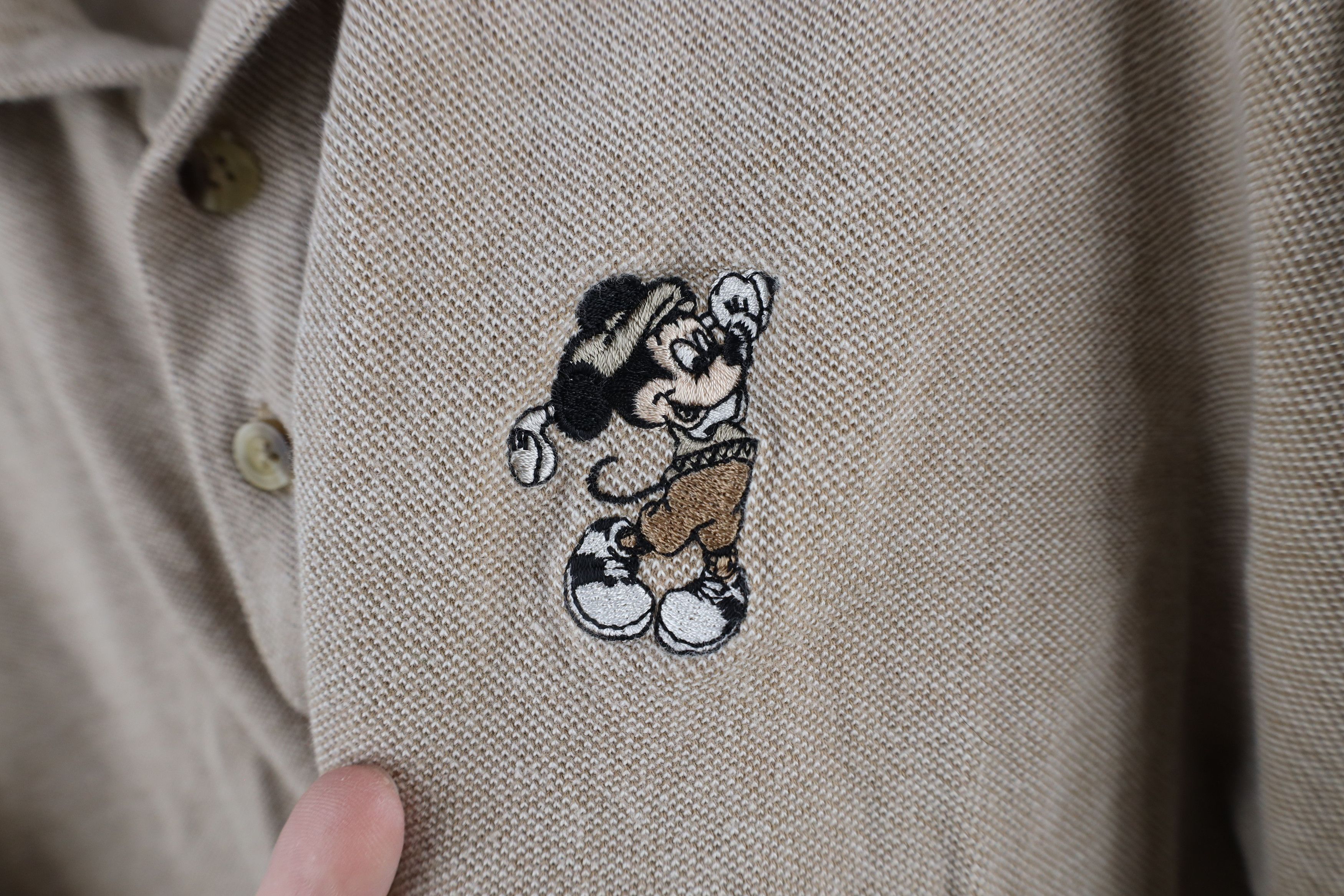 Vintage Vintage 90s Mickey Mouse Collared Long Sleeve Polo Beige Size US XXL / EU 58 / 5 - 5 Thumbnail