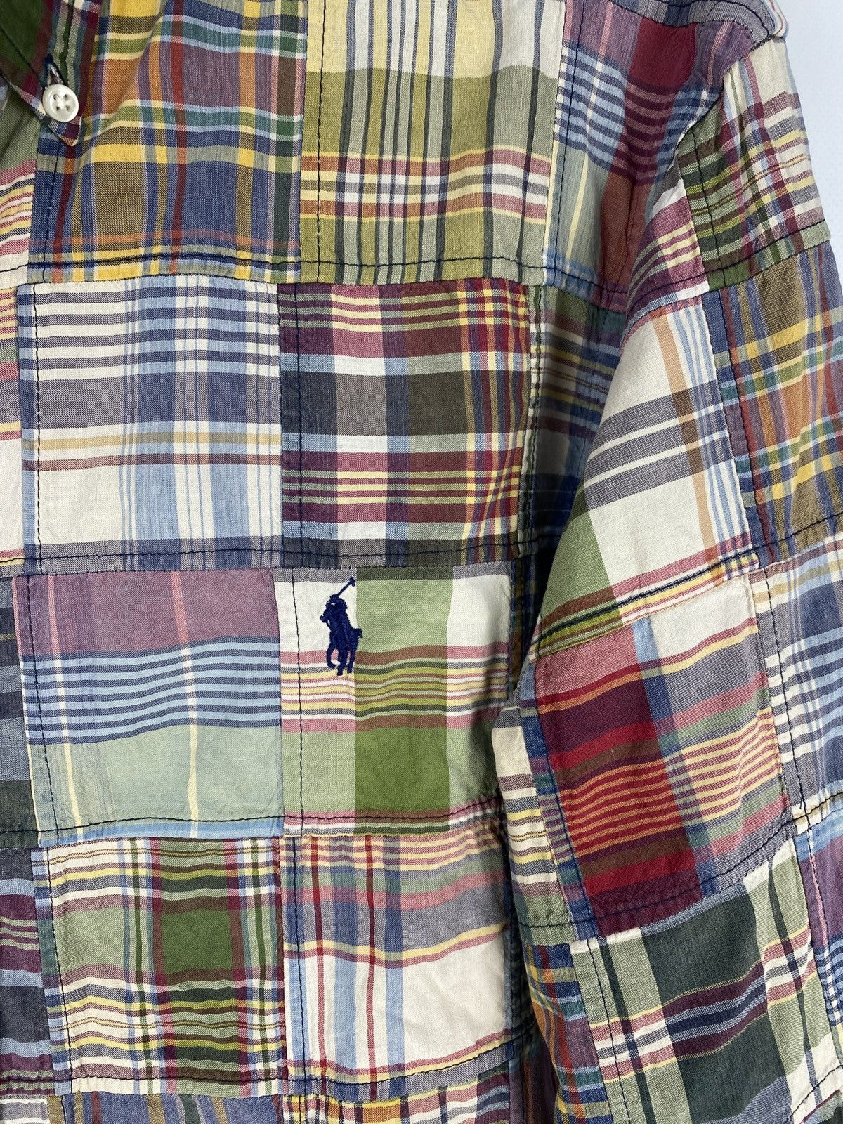 Ralph Lauren RRL Ralph Lauren Patchwork Distressed Nova Check Shirt Size US L / EU 52-54 / 3 - 2 Thumbnail
