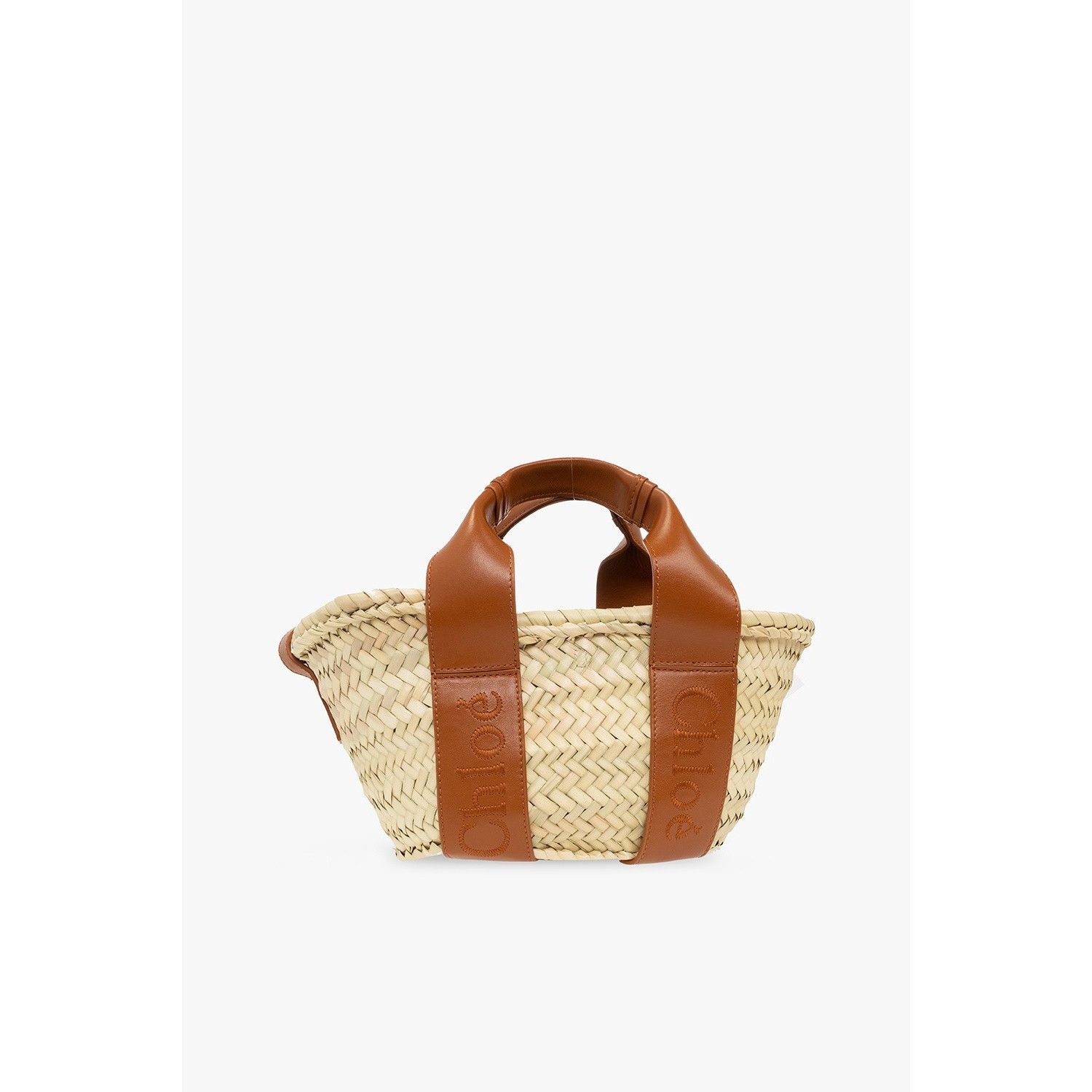Chloe Chloe Small Sense Caramel Raffia Effect Palm Basket Handbag Size ONE SIZE - 2 Thumbnail