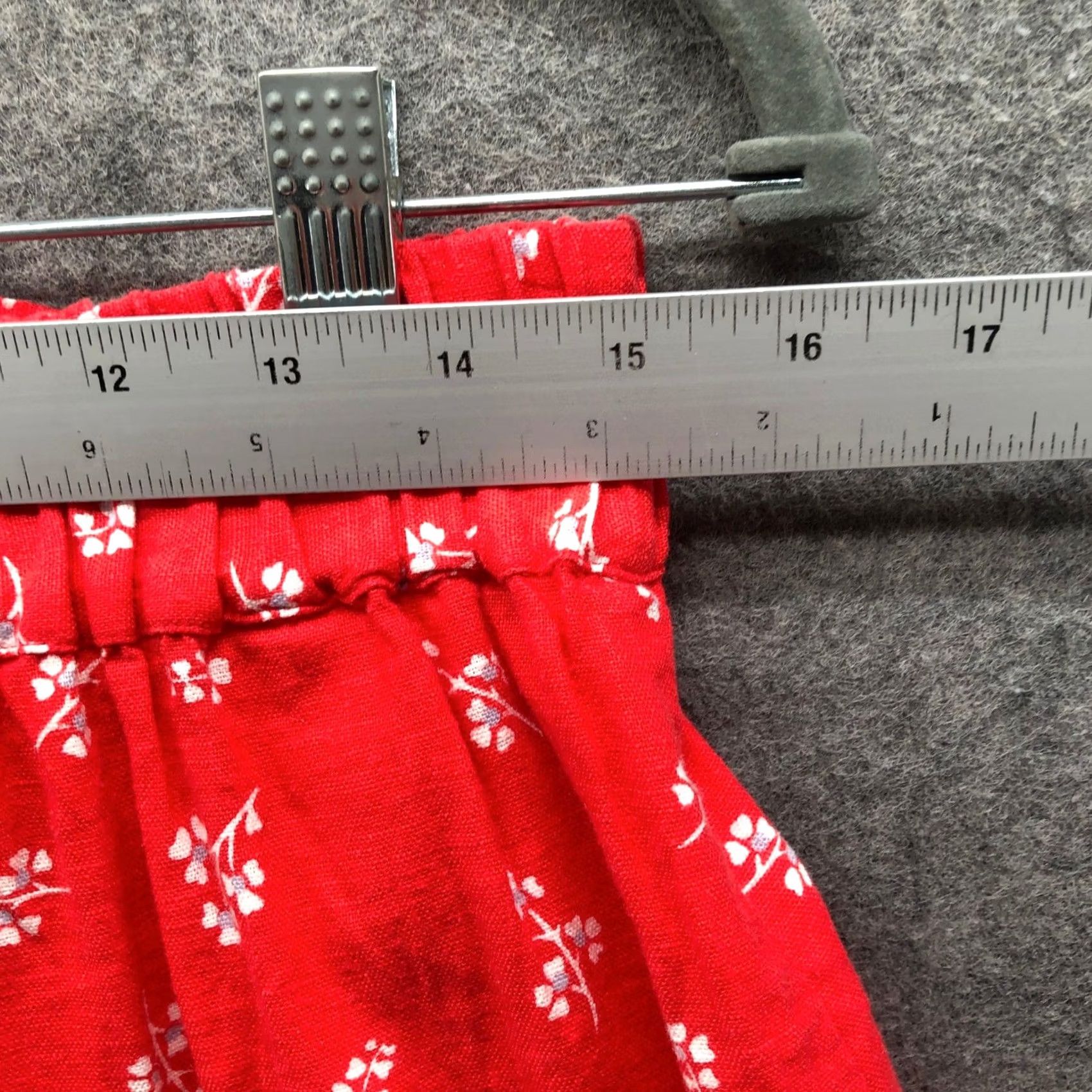 Loft LOFT Mini Skirt Womens S Red White Floral Pull On Linen Blend Ditzy Flare Skirt Size 28" / US 6 / IT 42 - 6 Thumbnail