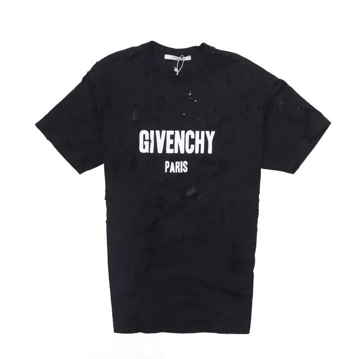 Givenchy Givenchy Black Distressed Logo T-Shirt Size US XS / EU 42 / 0 - 1 Thumbnail