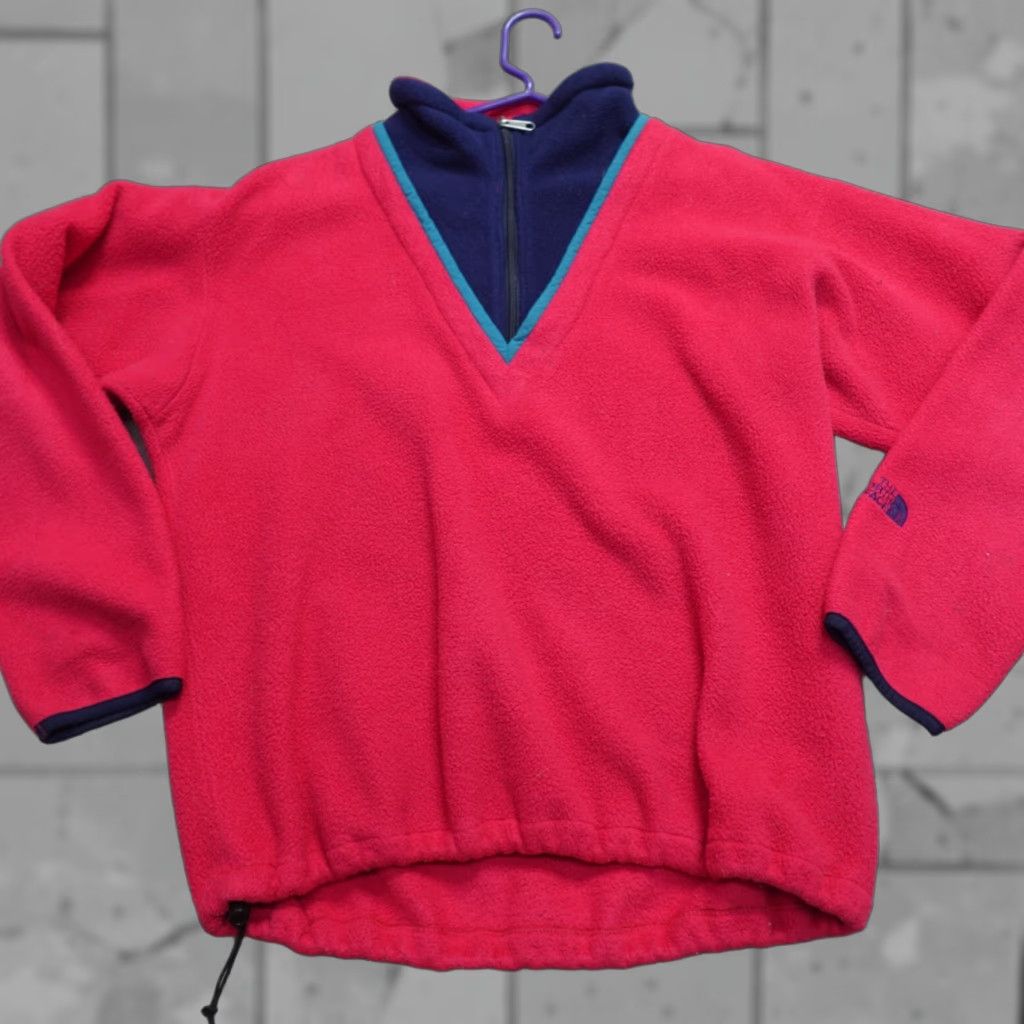 The North Face VINTAGE The North Face Sweater Pullover 1/4 Zip V-Neck M Regular Men Pink 1990 USA Made Size US M / EU 48-50 / 2 - 1 Thumbnail