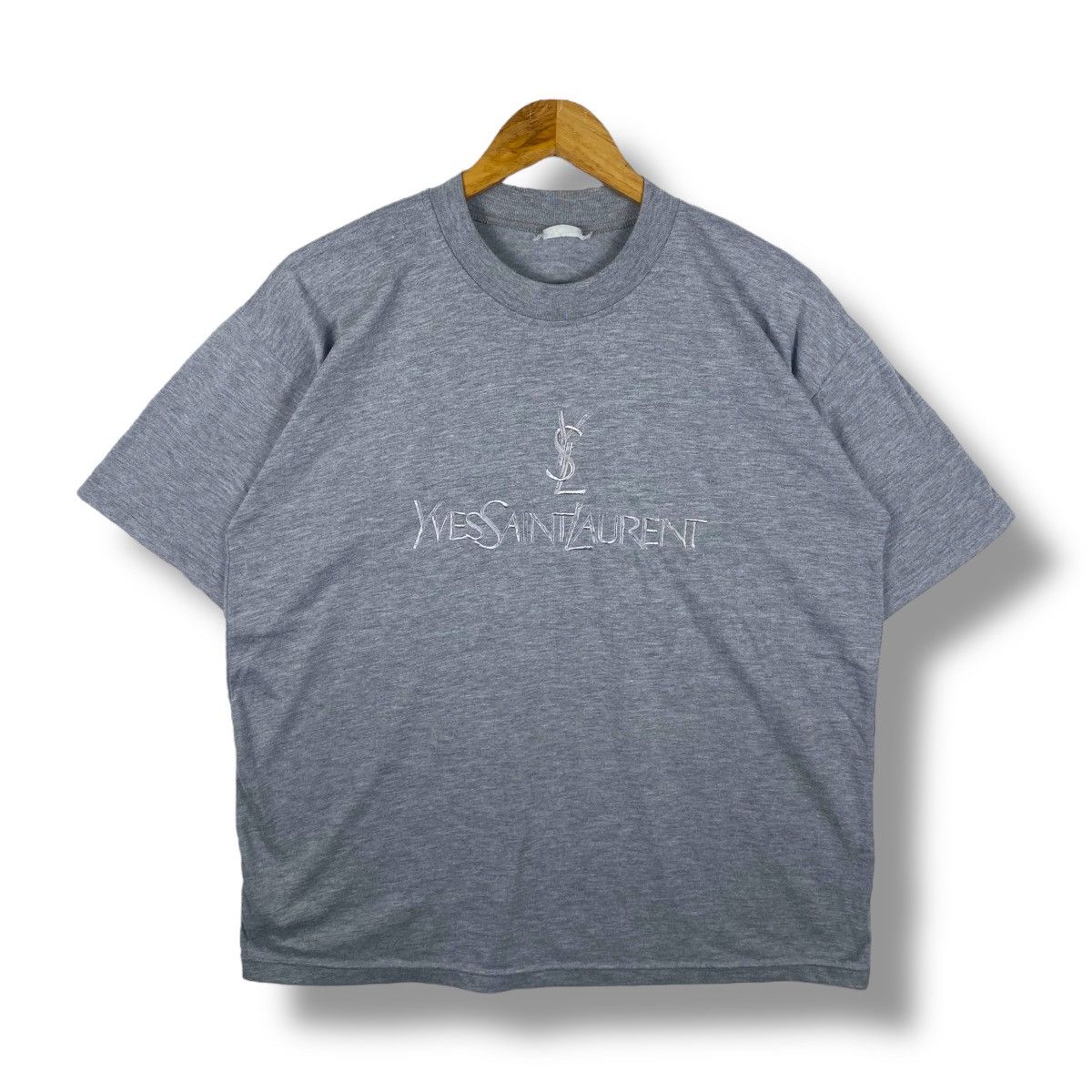 Vintage Vintage 90's YSL Embroidery Logo Tee Shirt Extra Large Size Size US XL / EU 56 / 4 - 1 Thumbnail
