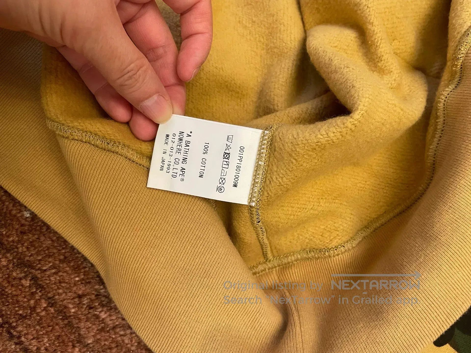 Bape Bape Classic Yellow Camo Letter Hoodie. Size US XXL / EU 58 / 5 - 4 Thumbnail