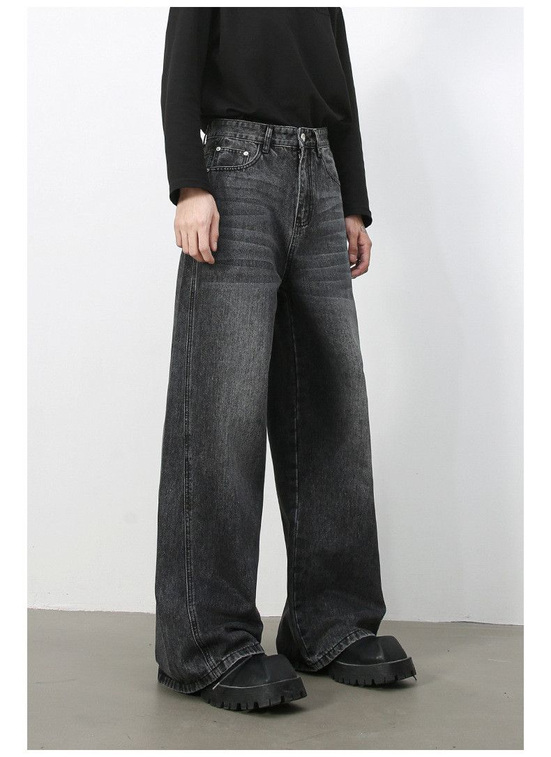 Japanese Brand × Jean Men's retro washed American high street loose straight jeans Size US 32 / EU 48 - 3 Thumbnail