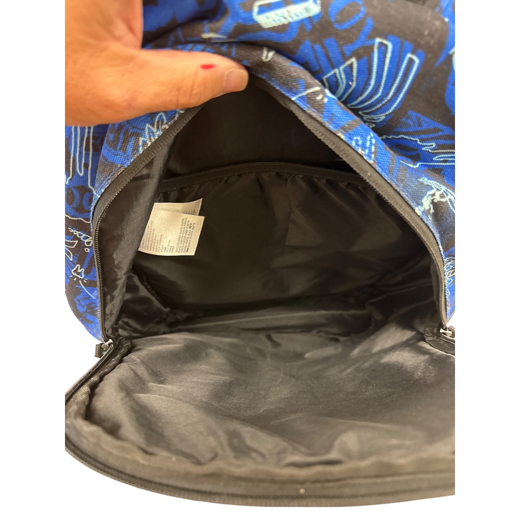 Hurley Hurley Blue & Yellow Graffiti Backpack With Adjustable Strap Size ONE SIZE - 8 Thumbnail