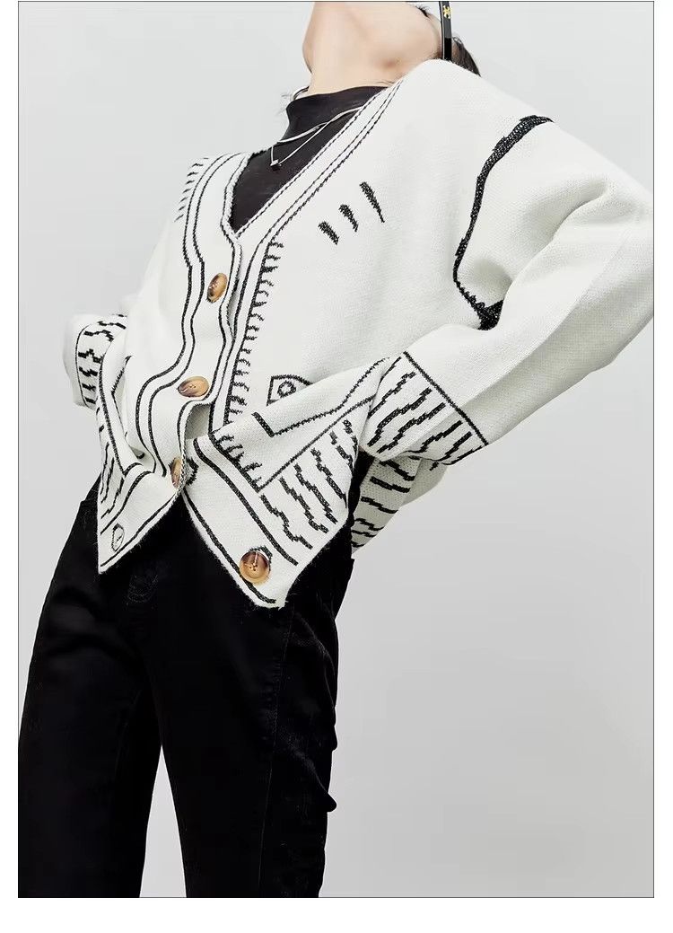 Other Korean Style Graffiti Unique Loose Cardigans Coat Y2k Size L / US 10 / IT 46 - 3 Thumbnail