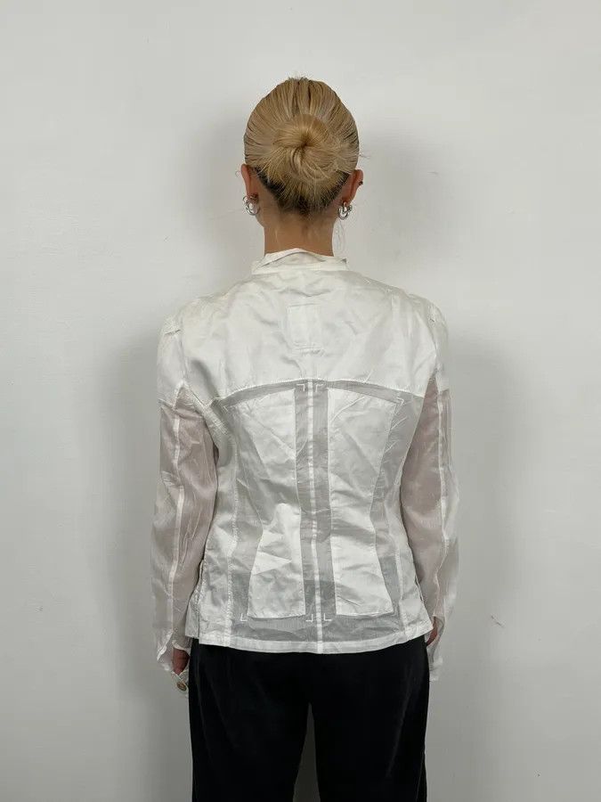 Marithe + Francois Girbaud 2000s Marithé et François Girbaud White Cargo Pocket Jacket Size XS / US 0-2 / IT 36-38 - 3 Thumbnail