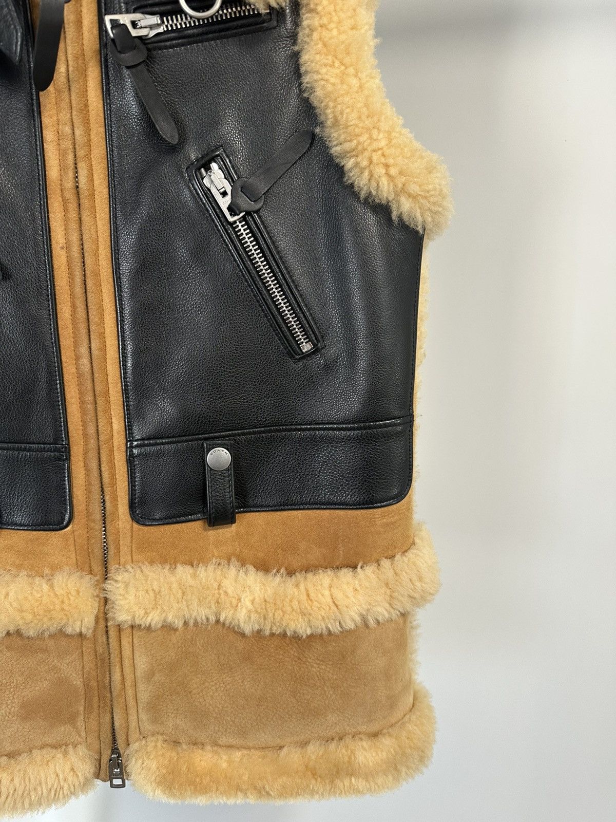 Coach Coach Leather Shearling Vest Size XS / US 0-2 / IT 36-38 - 6 Thumbnail