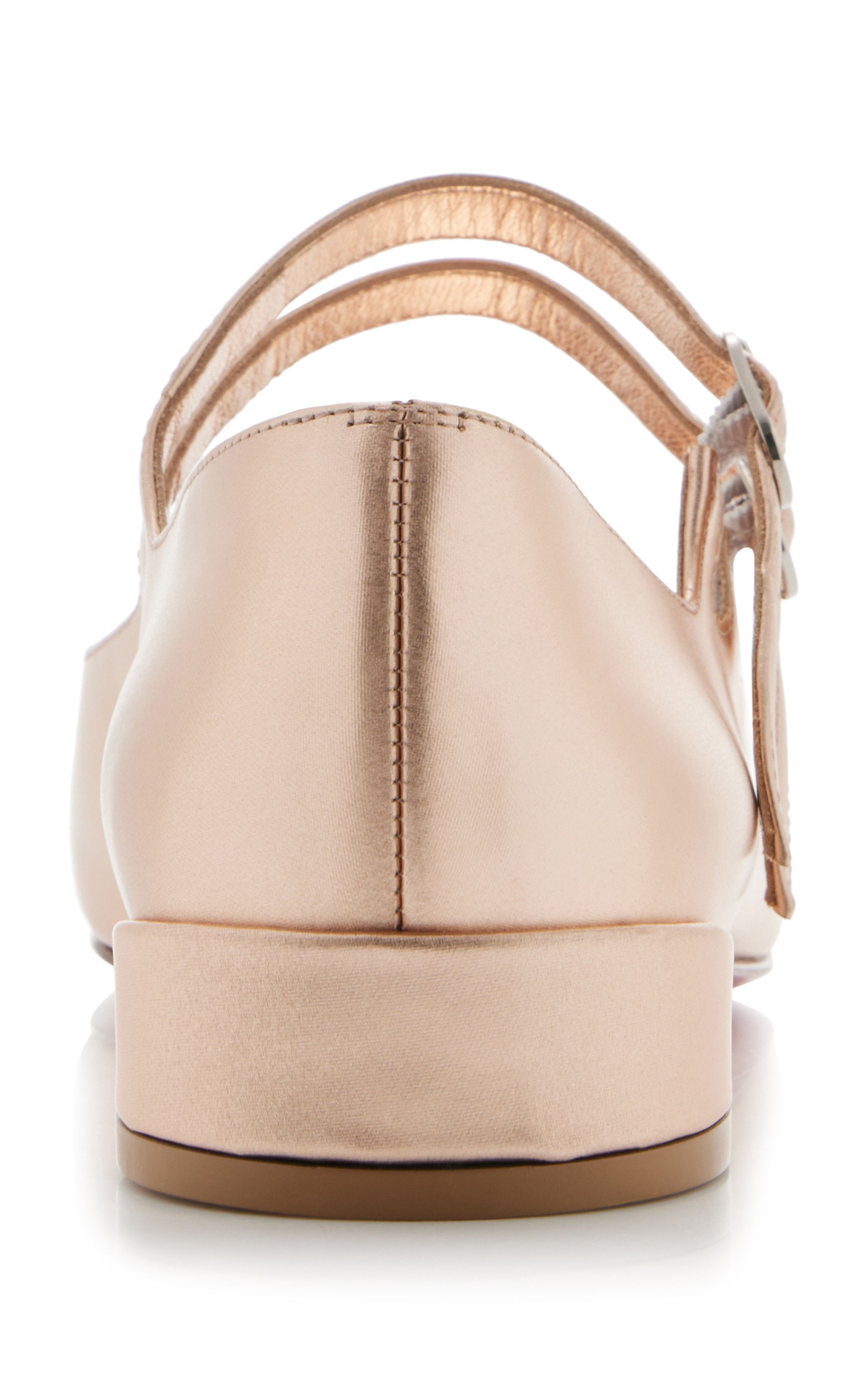 Christian Louboutin o1s1wg110225 Metallic Leather Flats in Leche Size US 7 / IT 37 - 4 Thumbnail