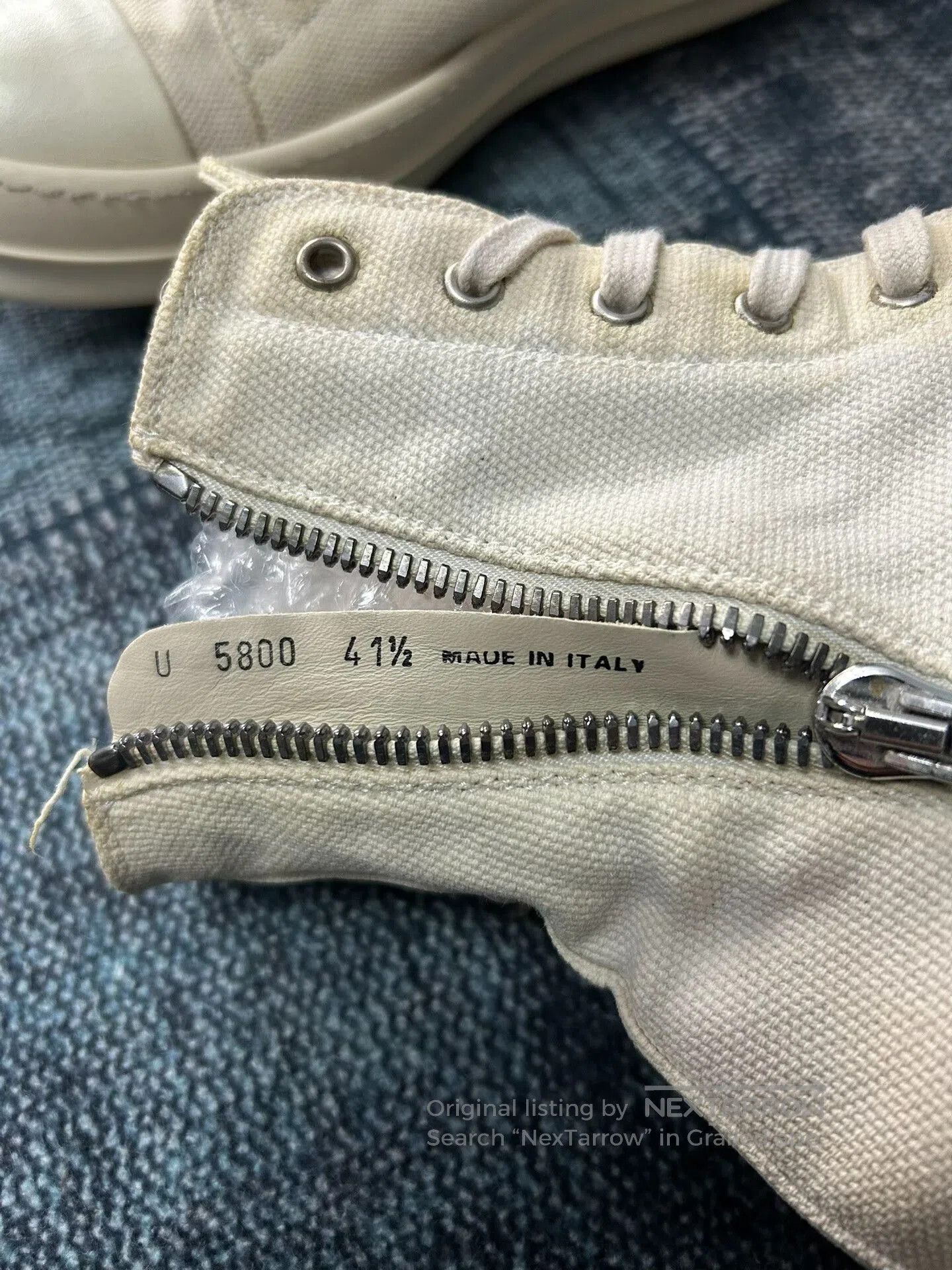 Rick Owens Rick Owens White Canvas Sneakers. Size US 8.5 / EU 41-42 - 6 Thumbnail