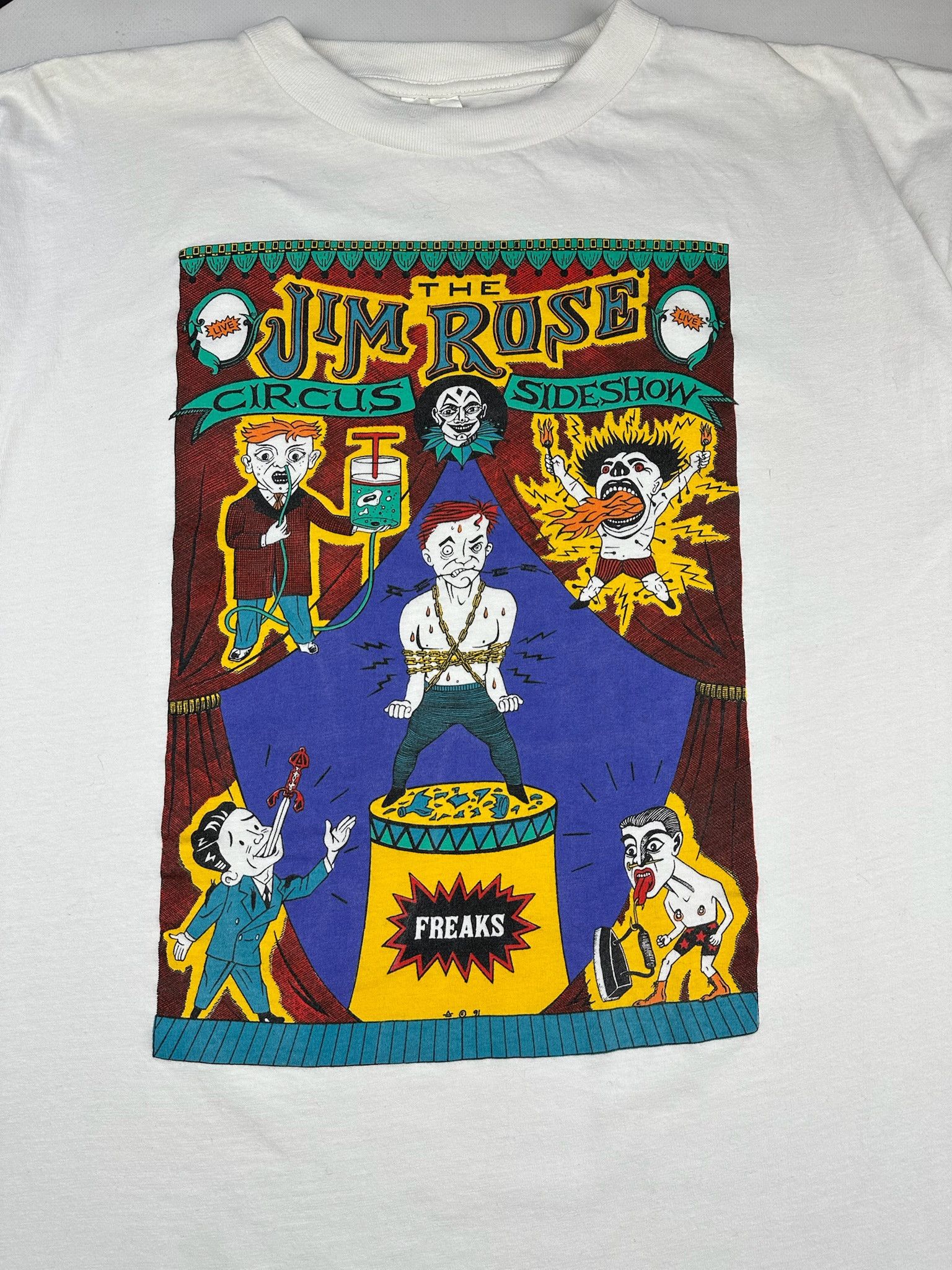 Band Tees Vintage 1998 Jim Rose Circus Sideshow circus Tee acid drugs Size US L / EU 52-54 / 3 - 4 Thumbnail