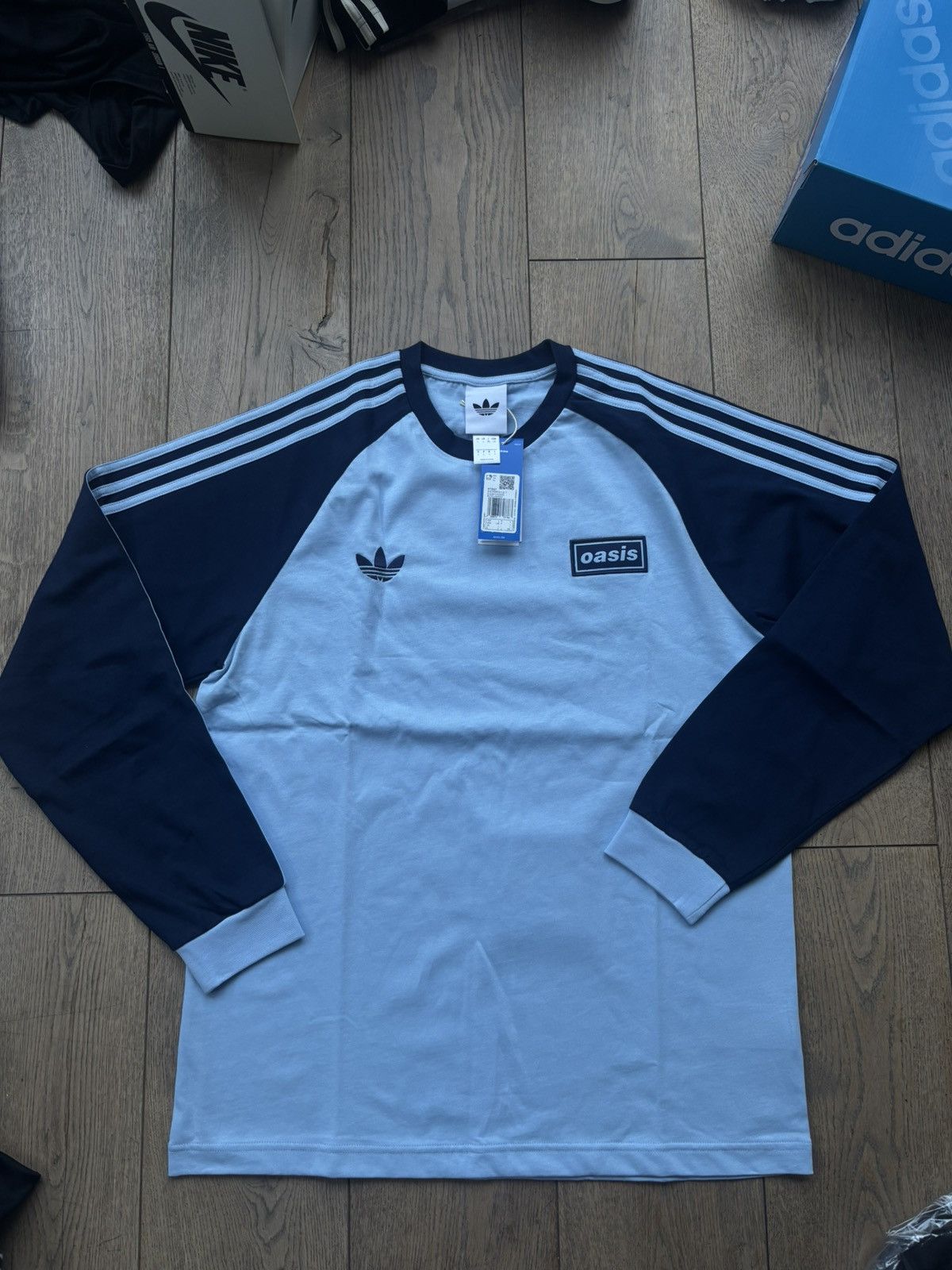 Adidas Adidas Oasis Tour Long Sleeve Tee T-shirt blue Large BNWT