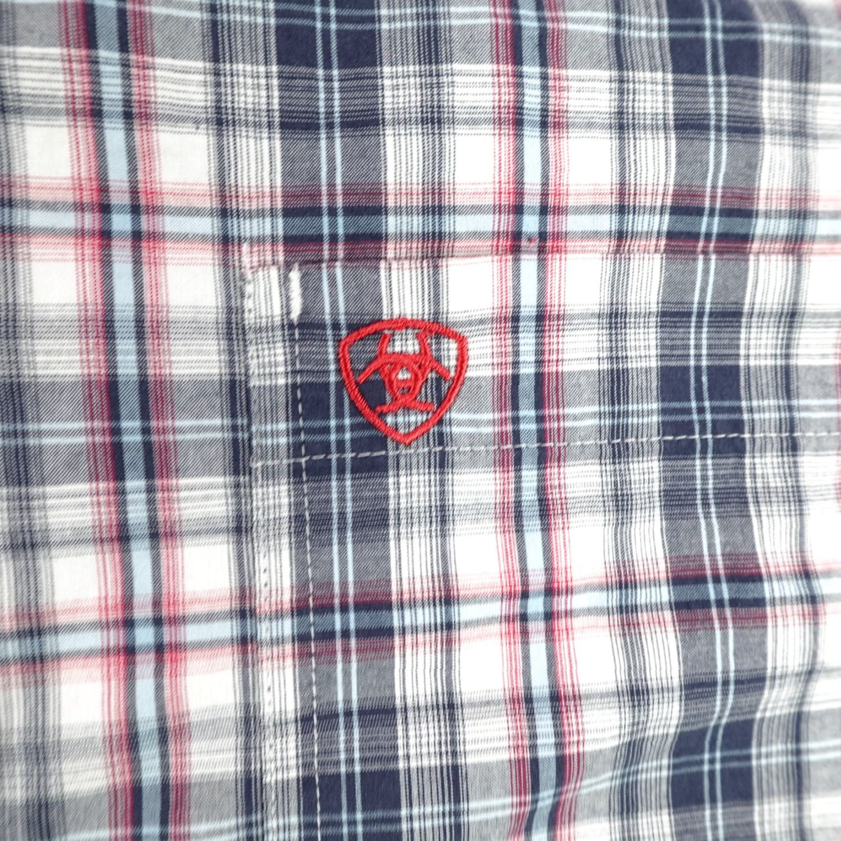 Ariat Ariat Shirt Mens Medium Gray Red Plaid Pro Series Button Up Western Rodeo Ranch Size US M / EU 48-50 / 2 - 3 Thumbnail