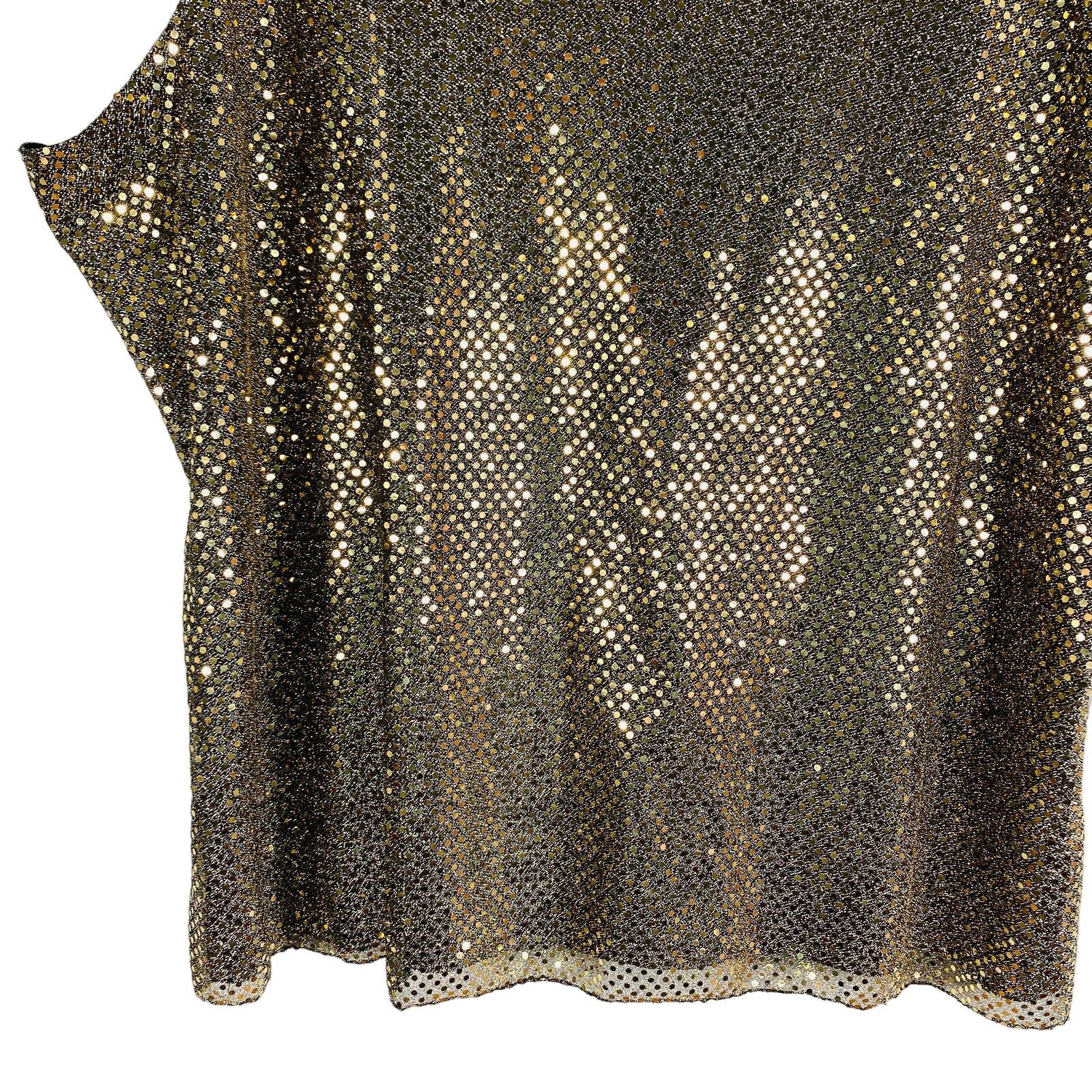Other Lane Bryant Tank Gold Sequins 3X Lined Stretch Size 3XL / US 20-22 - 7 Thumbnail
