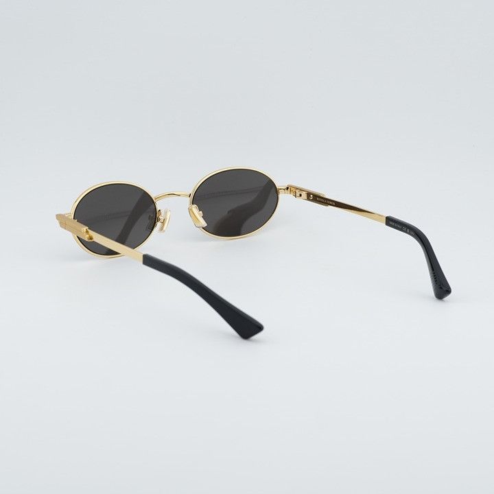 Bottega Veneta Bottega Veneta BV1470S 001 Sunglasses Gold Oval Frame, Grey Size ONE SIZE - 11 Thumbnail