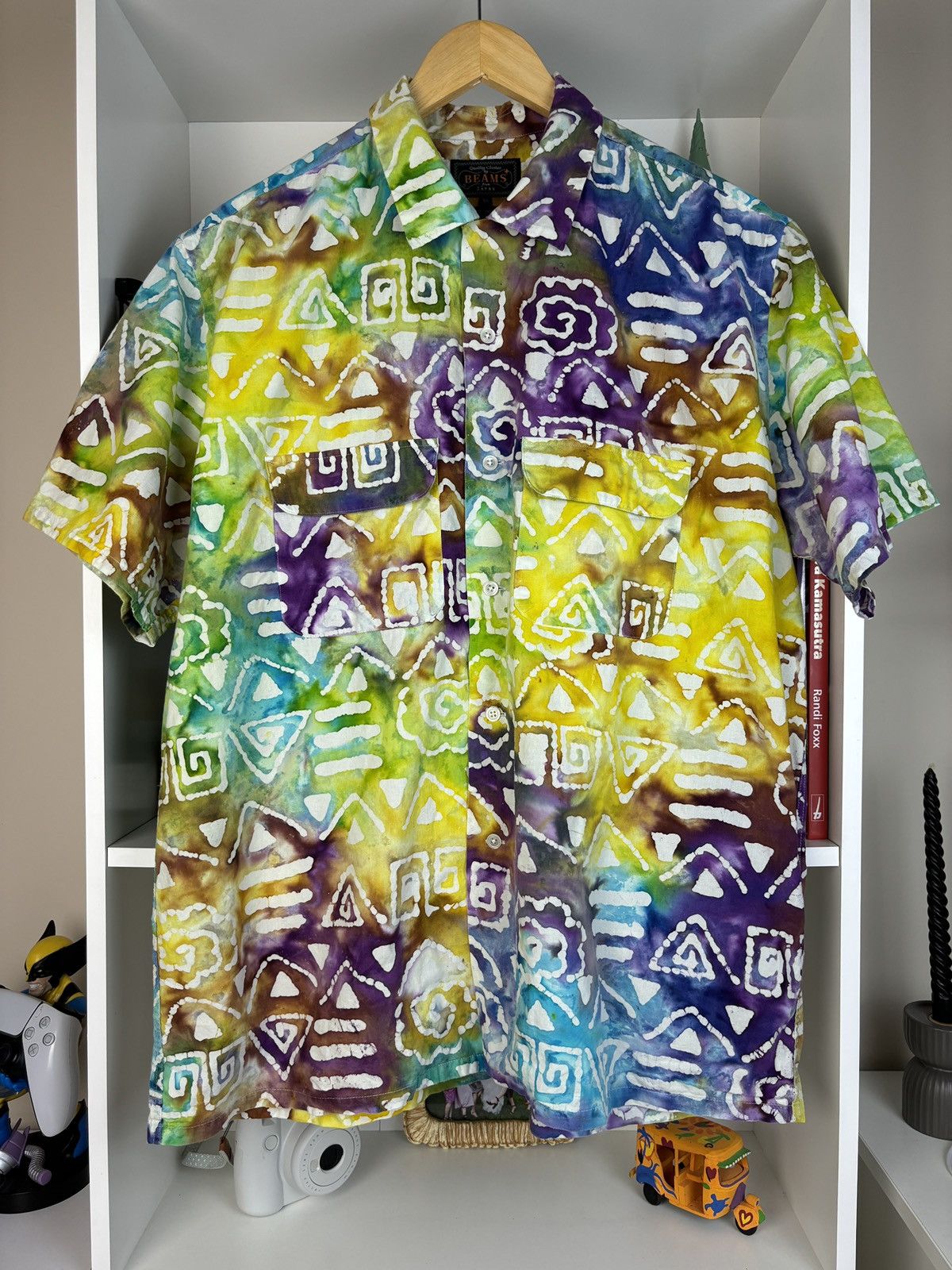 Beams Plus Abstract Multicolor Print Button Up Shirt