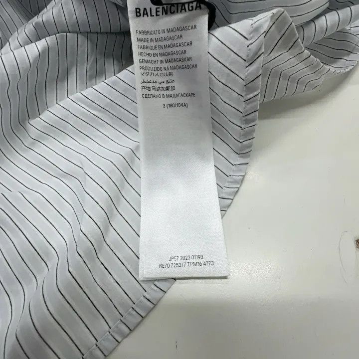 Balenciaga Balenciaga Striped Casual Long Sleeve Shirt 0079-2507 Size US L / EU 52-54 / 3 - 5 Thumbnail