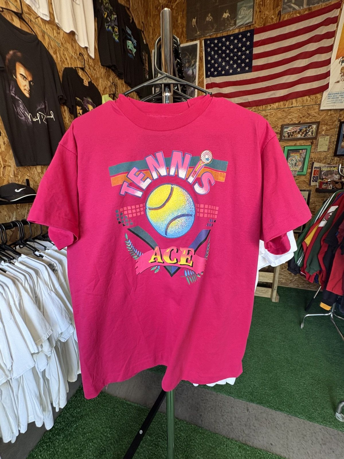 Vintage Vintage 1990's Tennis Ace T-Shirt Size US L / EU 52-54 / 3 - 1 Thumbnail