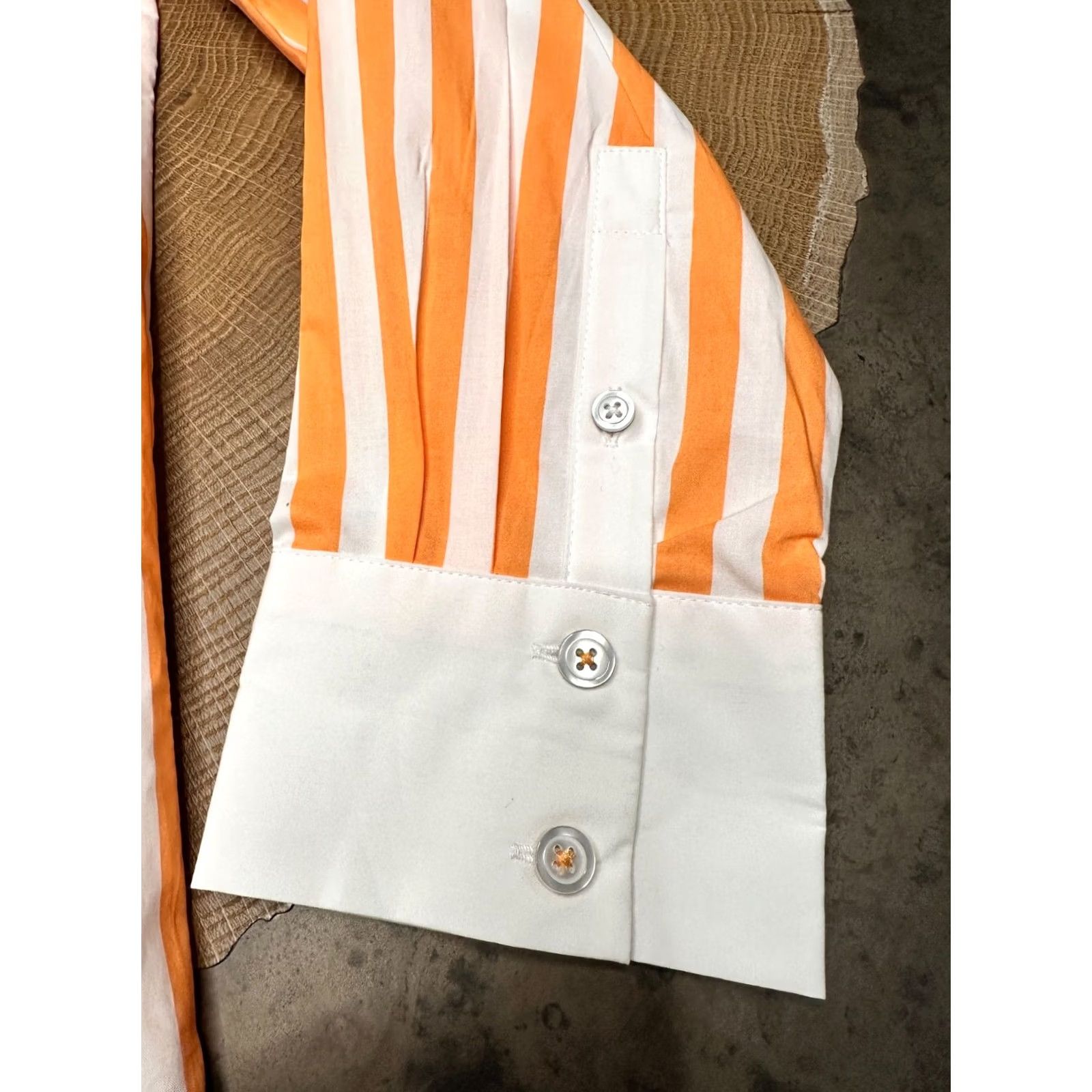 Talbots TALBOTS PLUS WOMENS 1X BUTTON UP LS SHIRT ORANGE STRIPE CLASSIC Size XL / US 12-14 / IT 48-50 - 3 Thumbnail