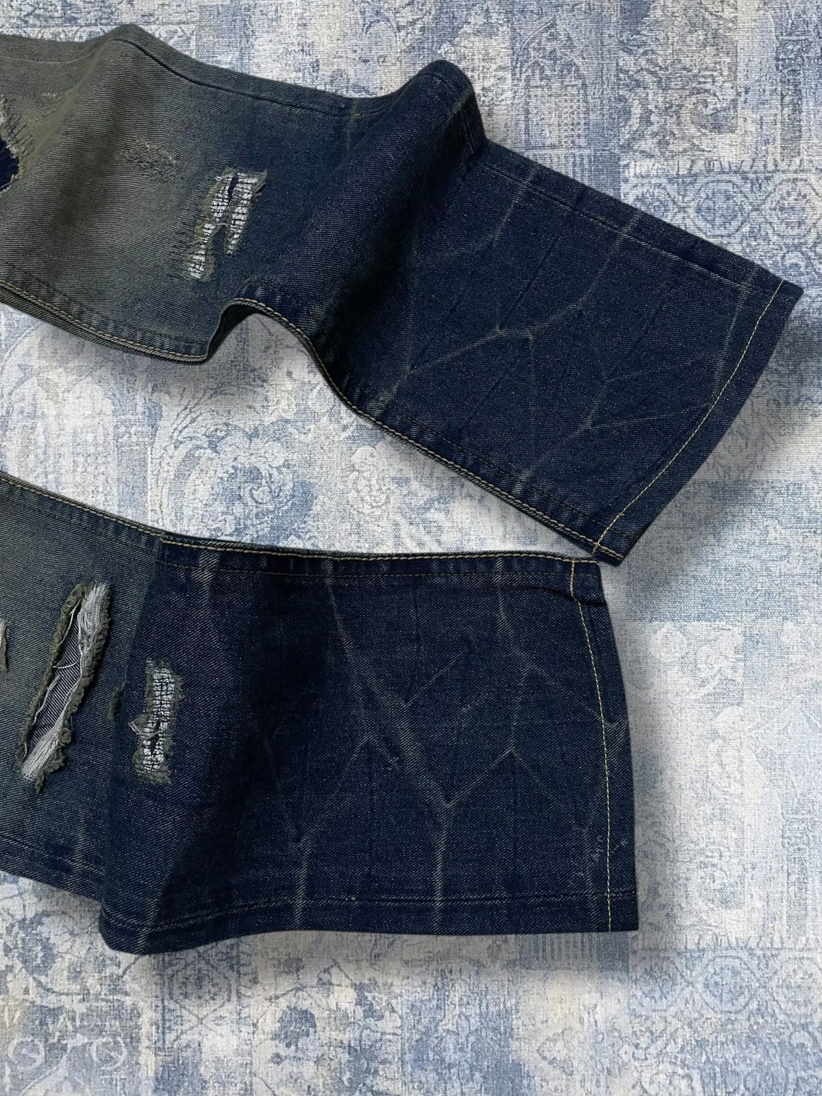Tornado Mart Vintage 1990s Japan Designer Land Edge Distressed Denim Size US 32 / EU 48 - 5 Thumbnail