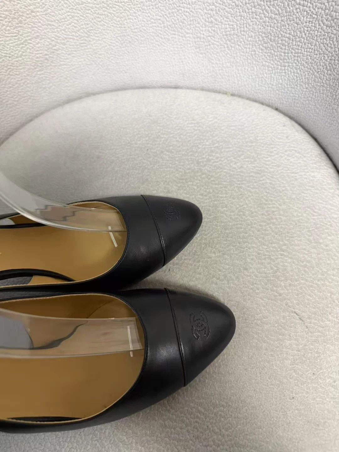Chanel CHANEL Black 37 Block Heel Pumps Size US 6 / IT 36 - 5 Thumbnail