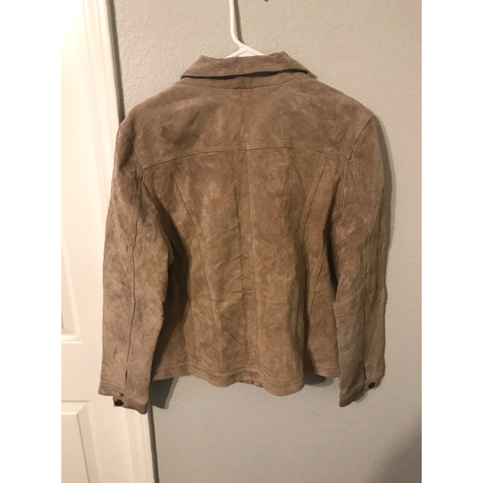 FABI Fabio Women's Leather Jacket Tan Suede Finish Jacket L Tan Women's Basic Jacket Fall Spring Winter Casual Party/Cocktail Size L / US 10 / IT 46 - 5 Thumbnail