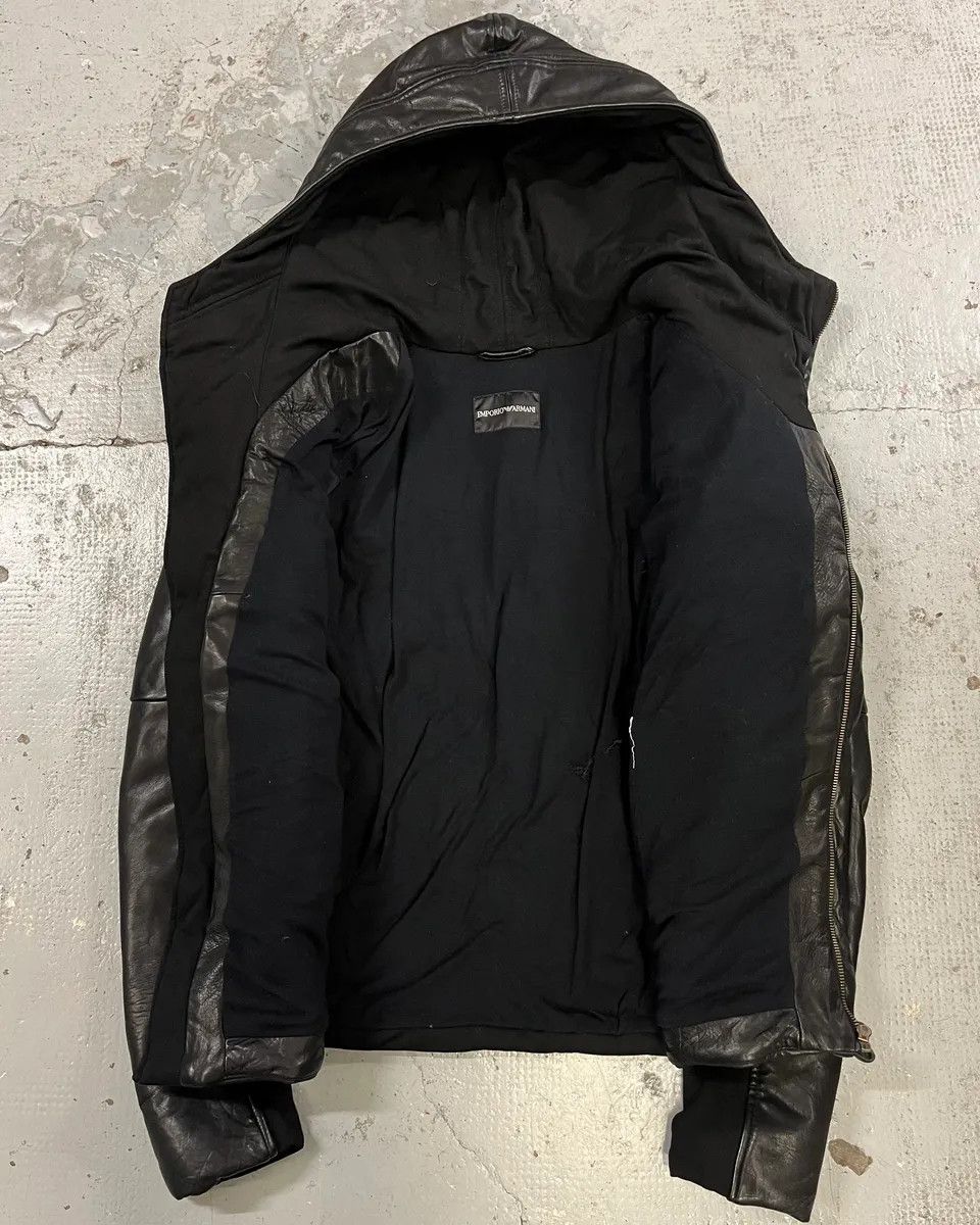 Emporio Armani FW2012 Emporio Armani Ninja Asymmetrical Leather Hooded Jacket Size US M / EU 48-50 / 2 - 8 Thumbnail
